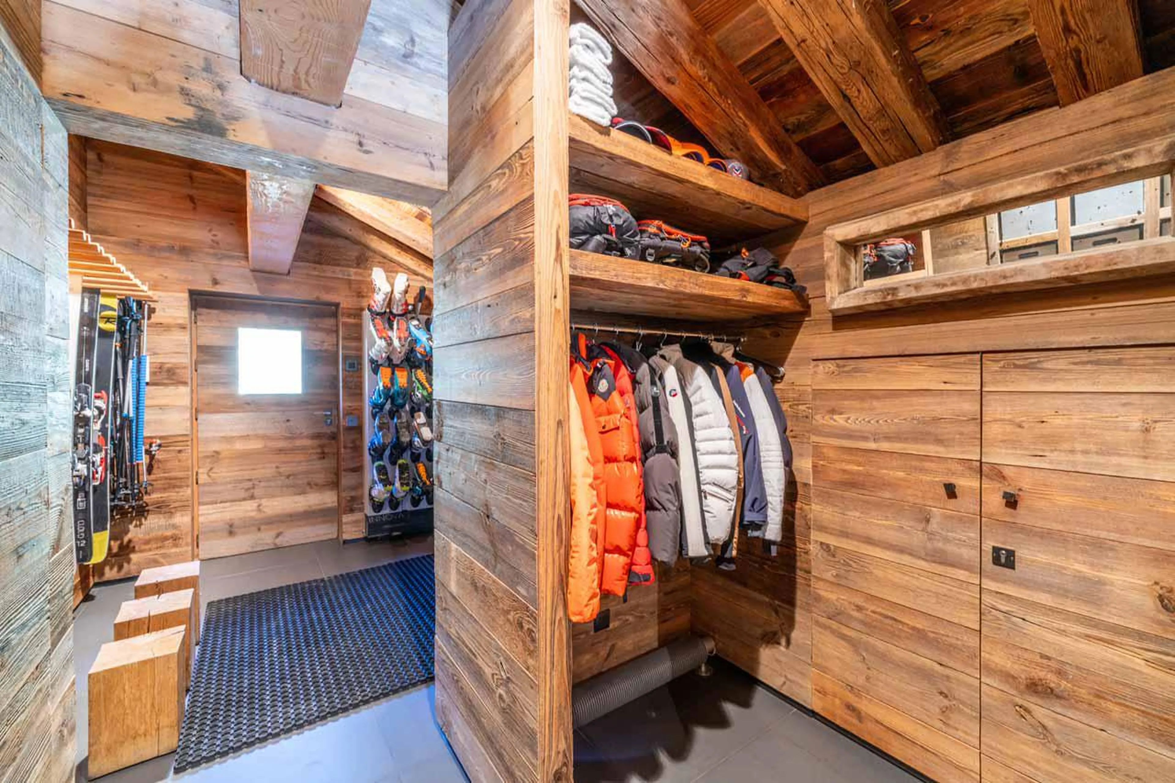 Ski room at Le Grand Cerf in Meribel