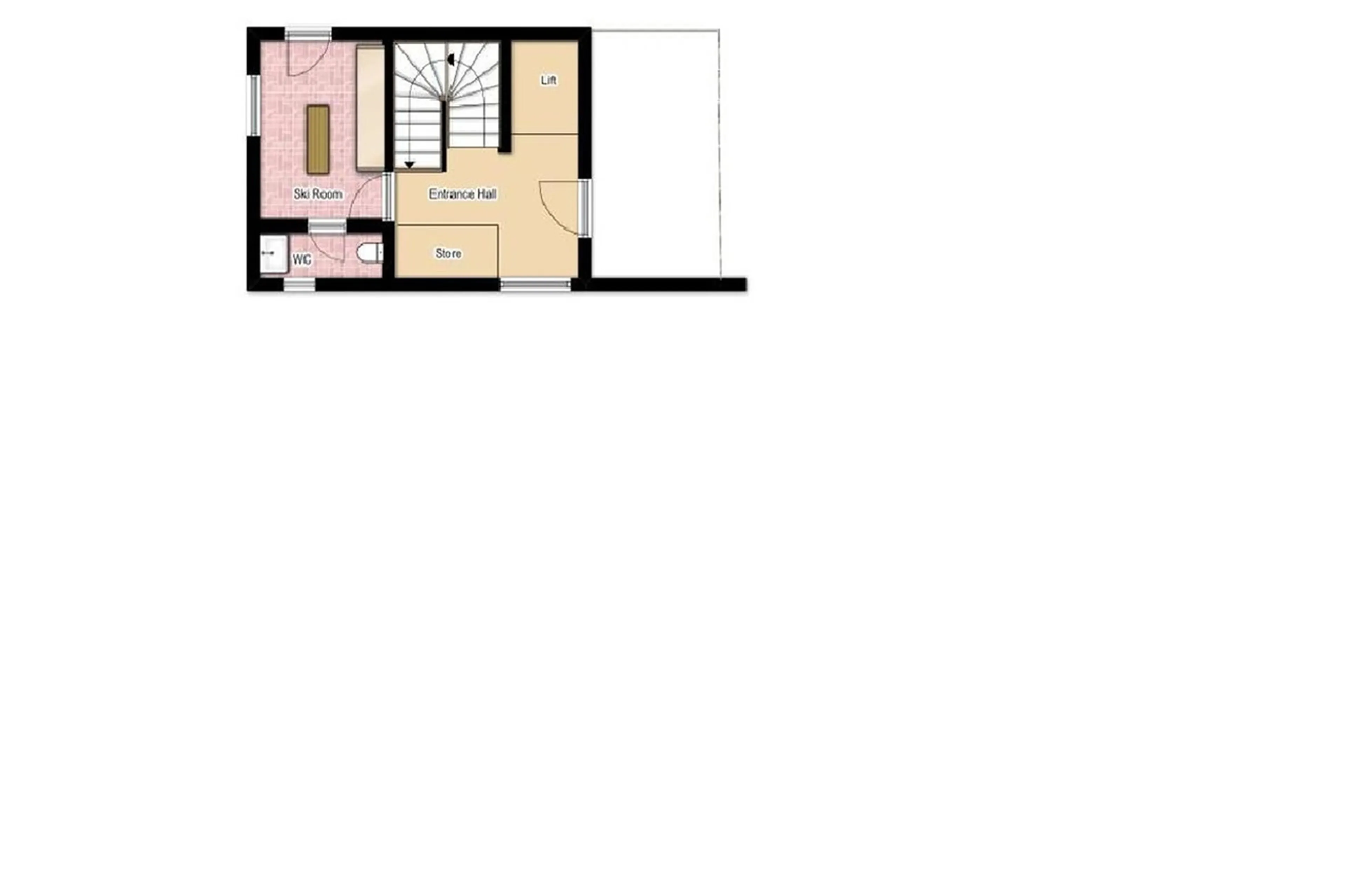 Level 0 floor plan of Chalet Le Grenier in Meribel