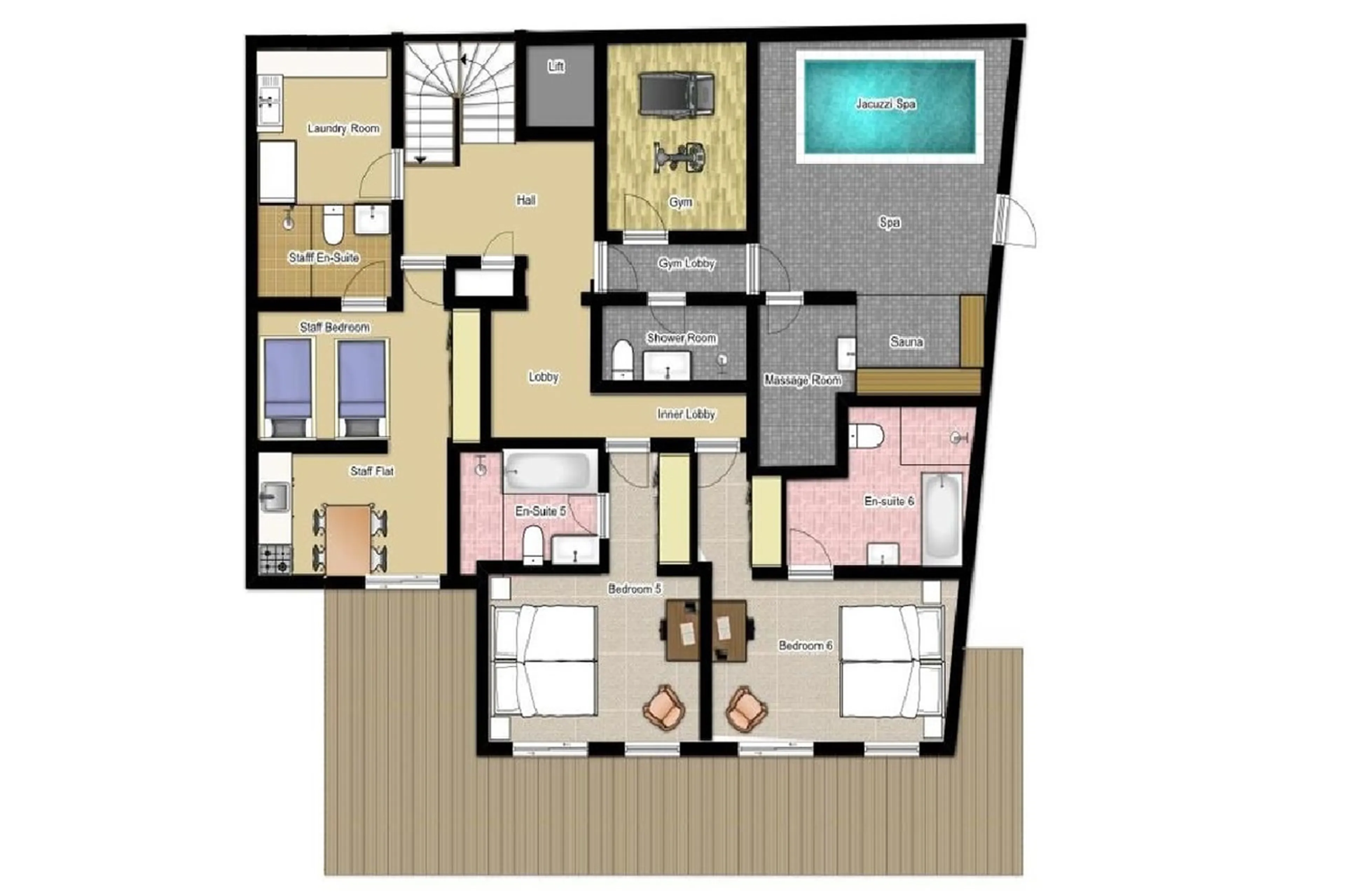 Level -3 floor plan of Chalet Le Grenier in Meribel