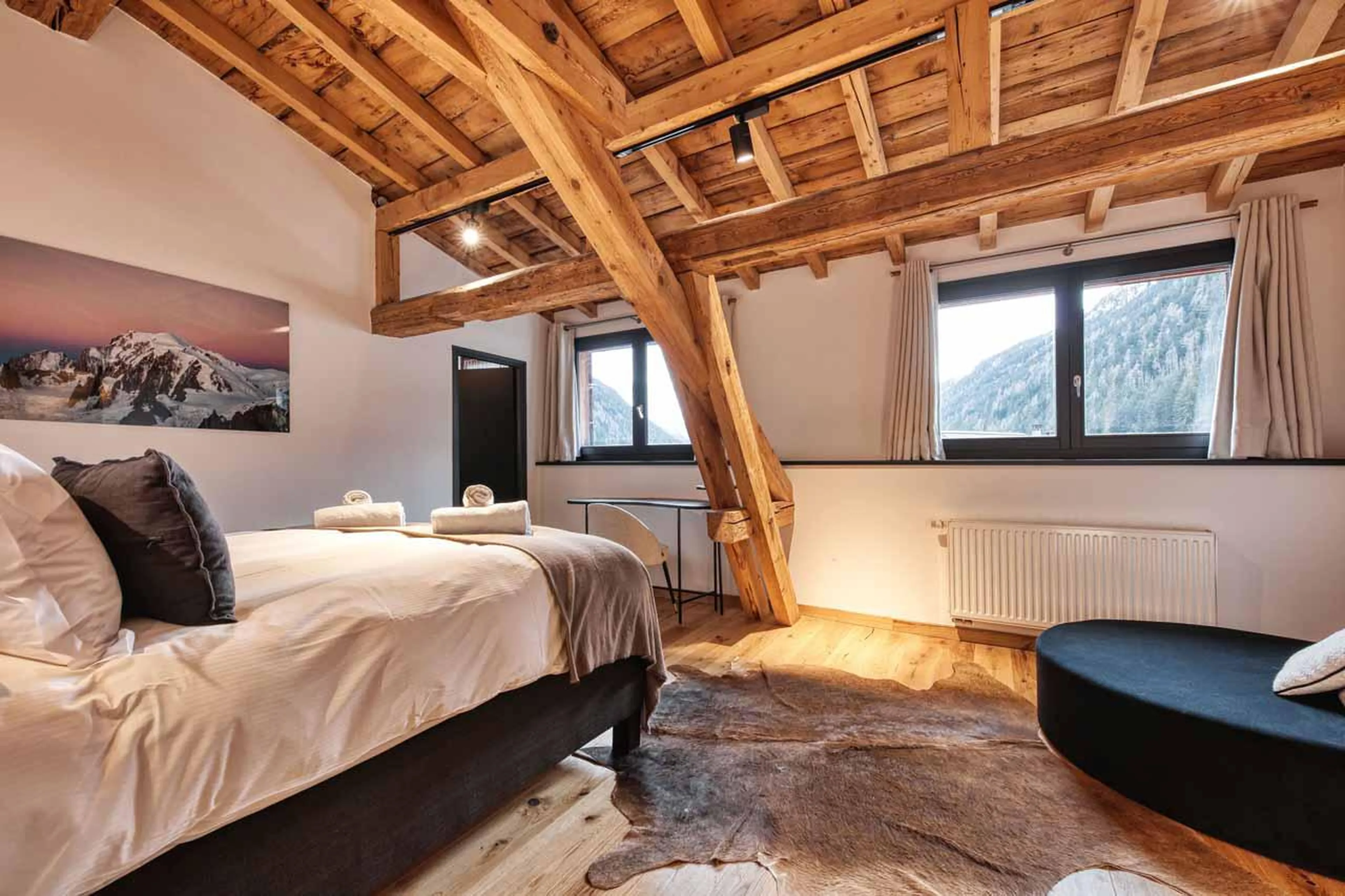 Bedroom views at Chalet Le Marti in Chamonix
