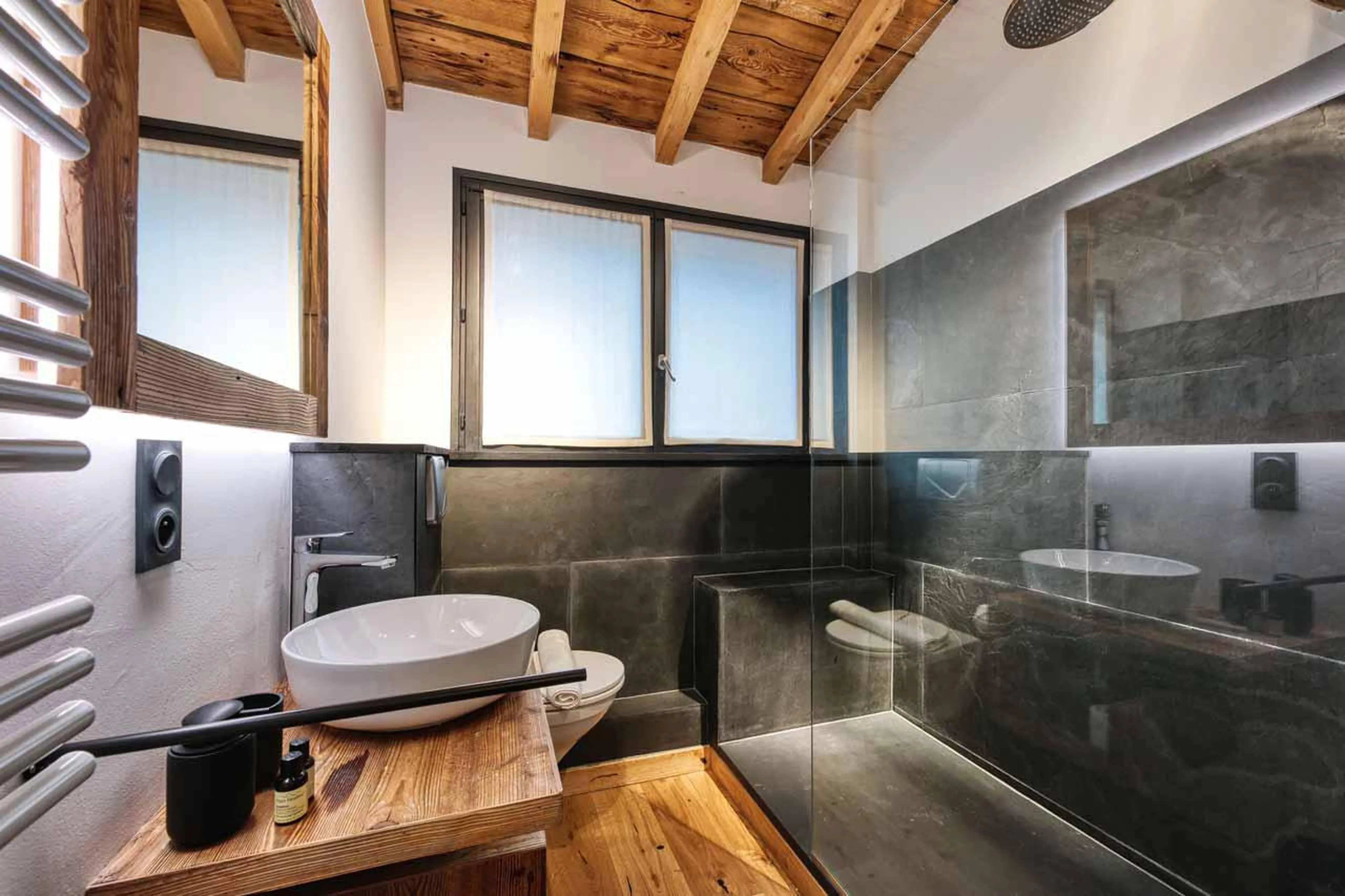 Shower room two at Chalet Le Marti in Chamonix