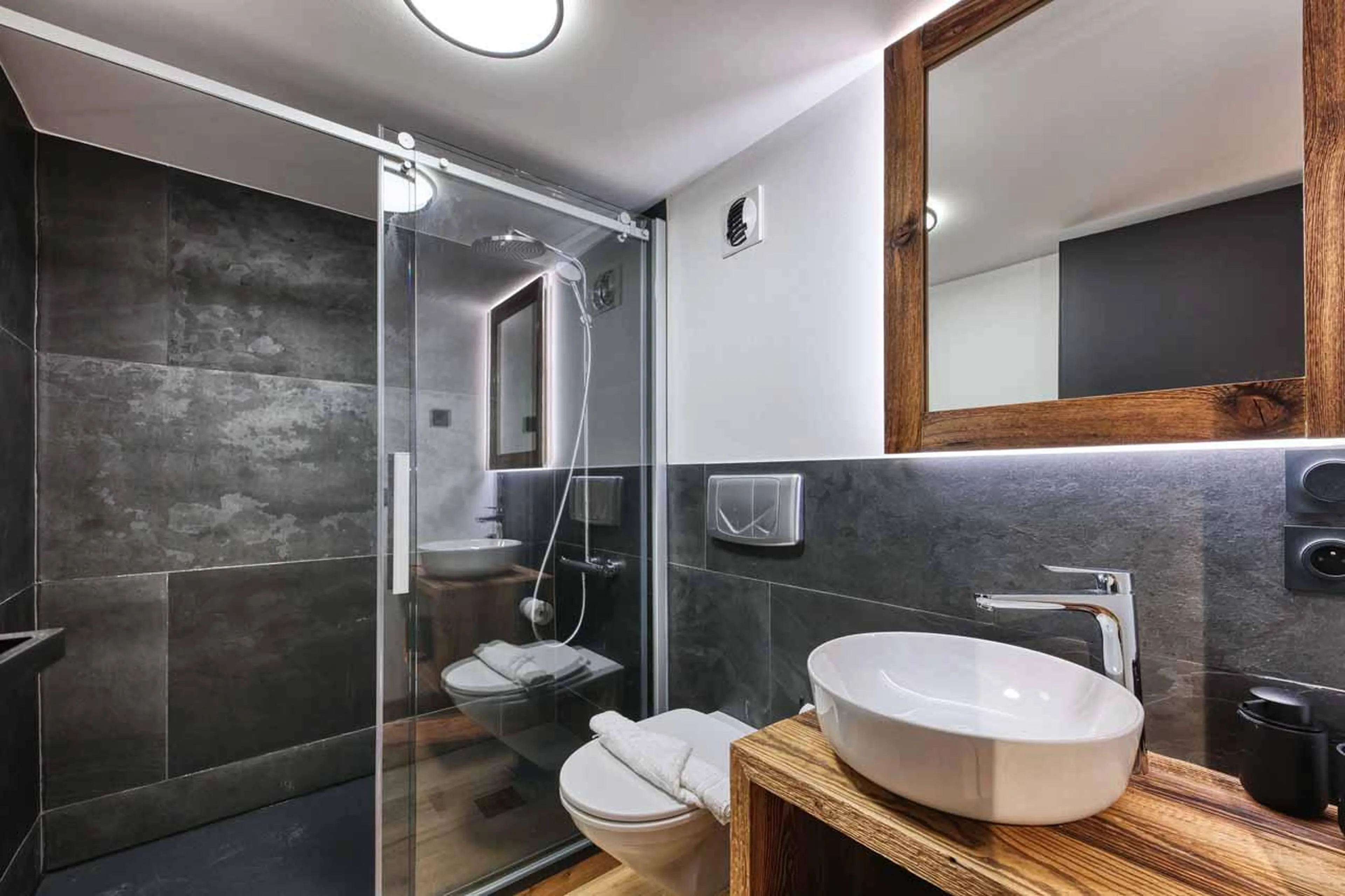 Shower room three at Chalet Le Marti in Chamonix