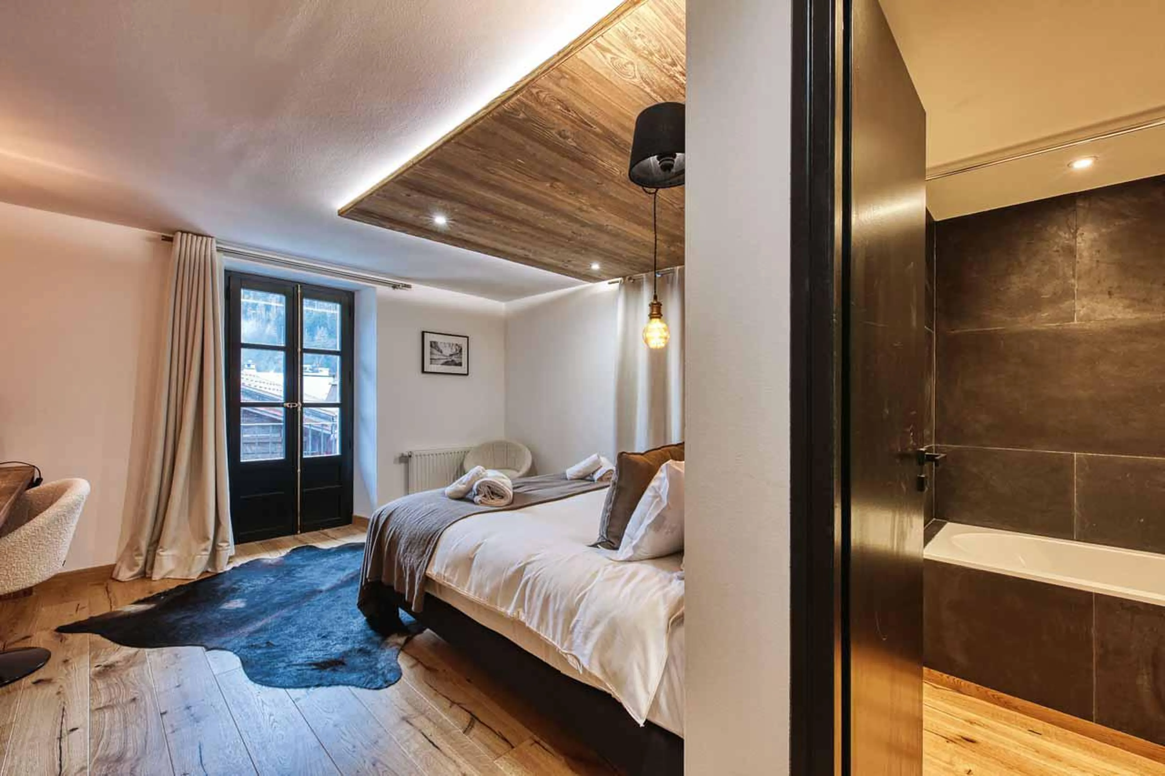 Entrance to bathroom at Chalet Le Marti in Chamonix