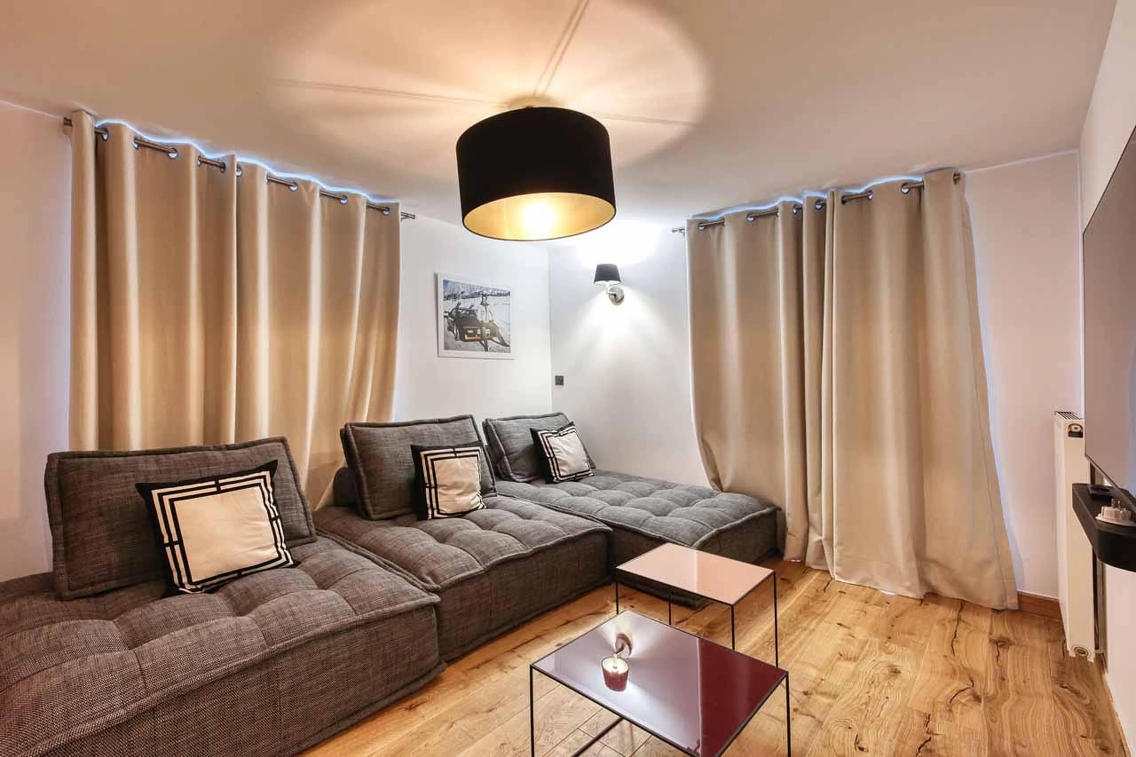 TV room at Chalet Le Marti in Chamonix