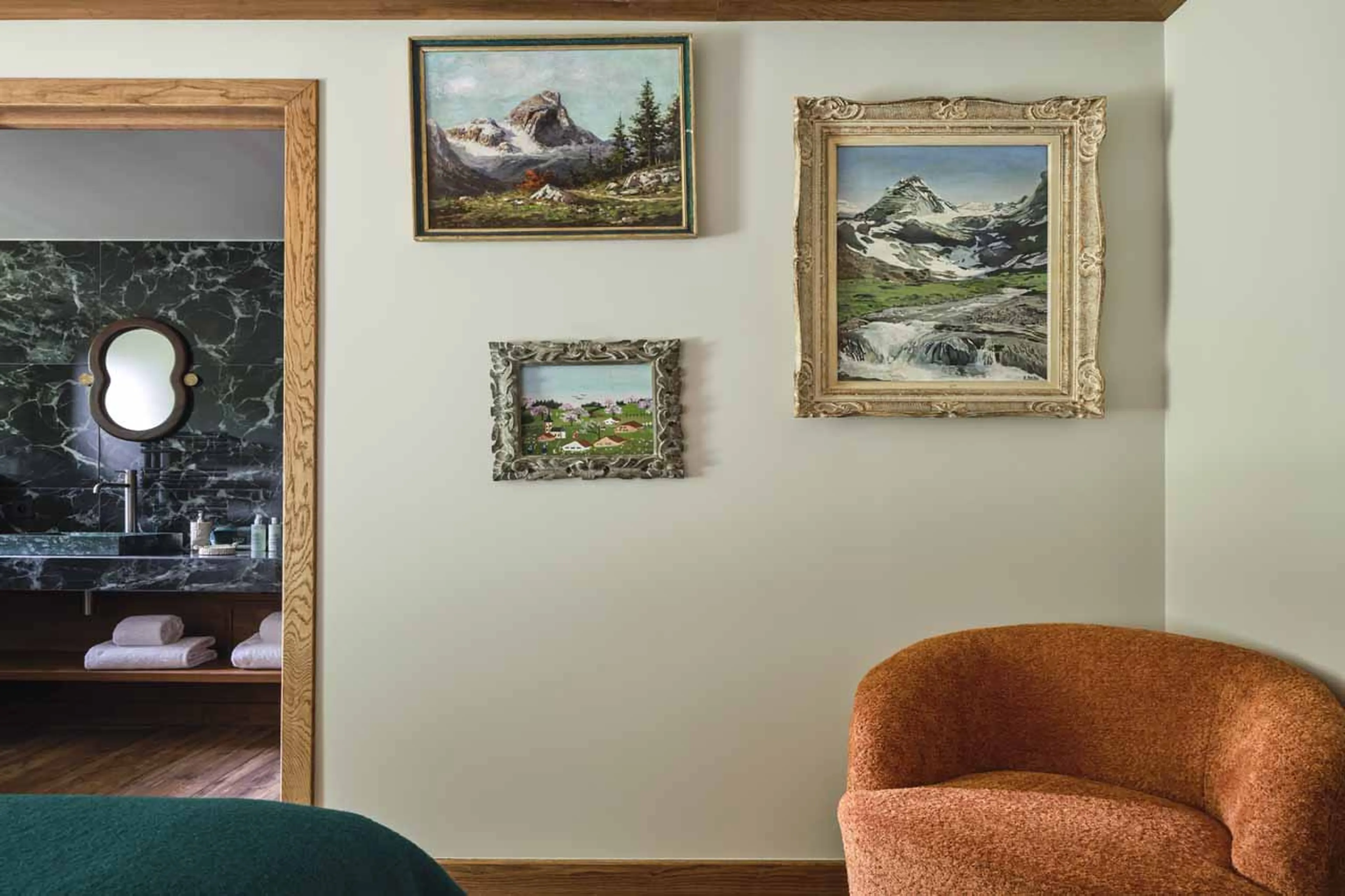 Bedroom 2 en-suite entrance at Chalet Le Molitor in Megeve