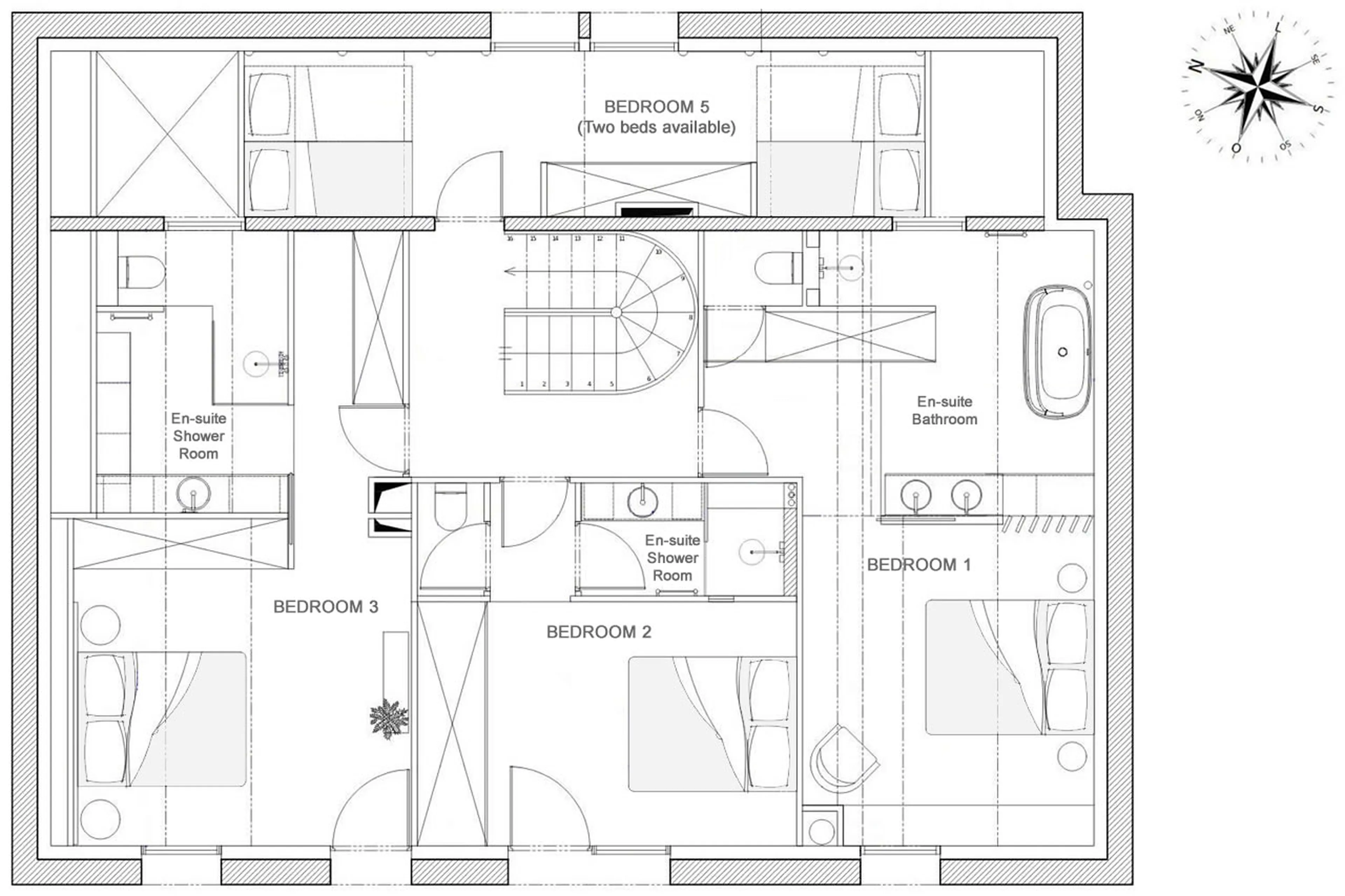 Level 1 floor plan of Chalet Les Morilles in Meribel