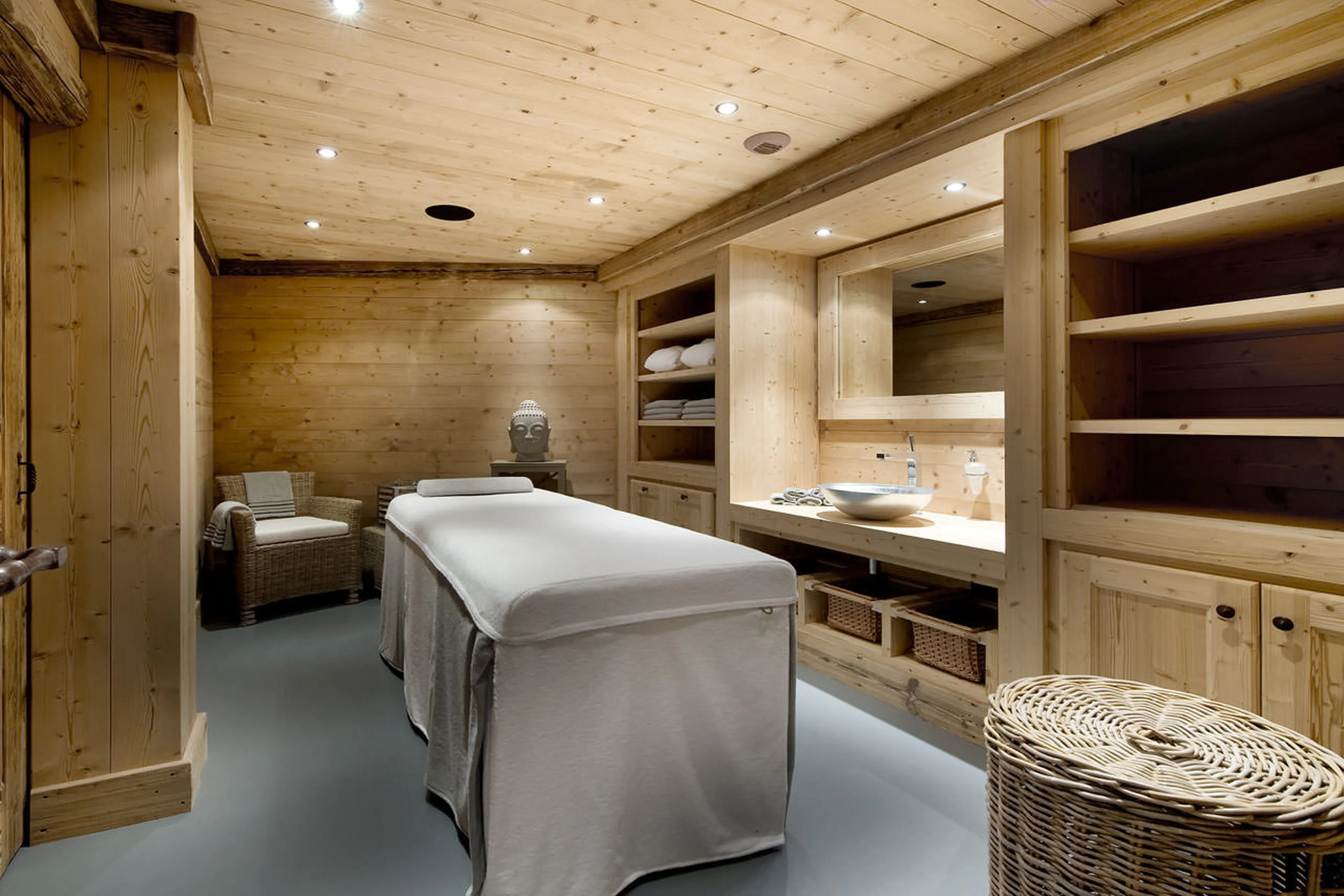 Tranquil massage room of Chalet Le Petit Chateau in Courchevel 1850