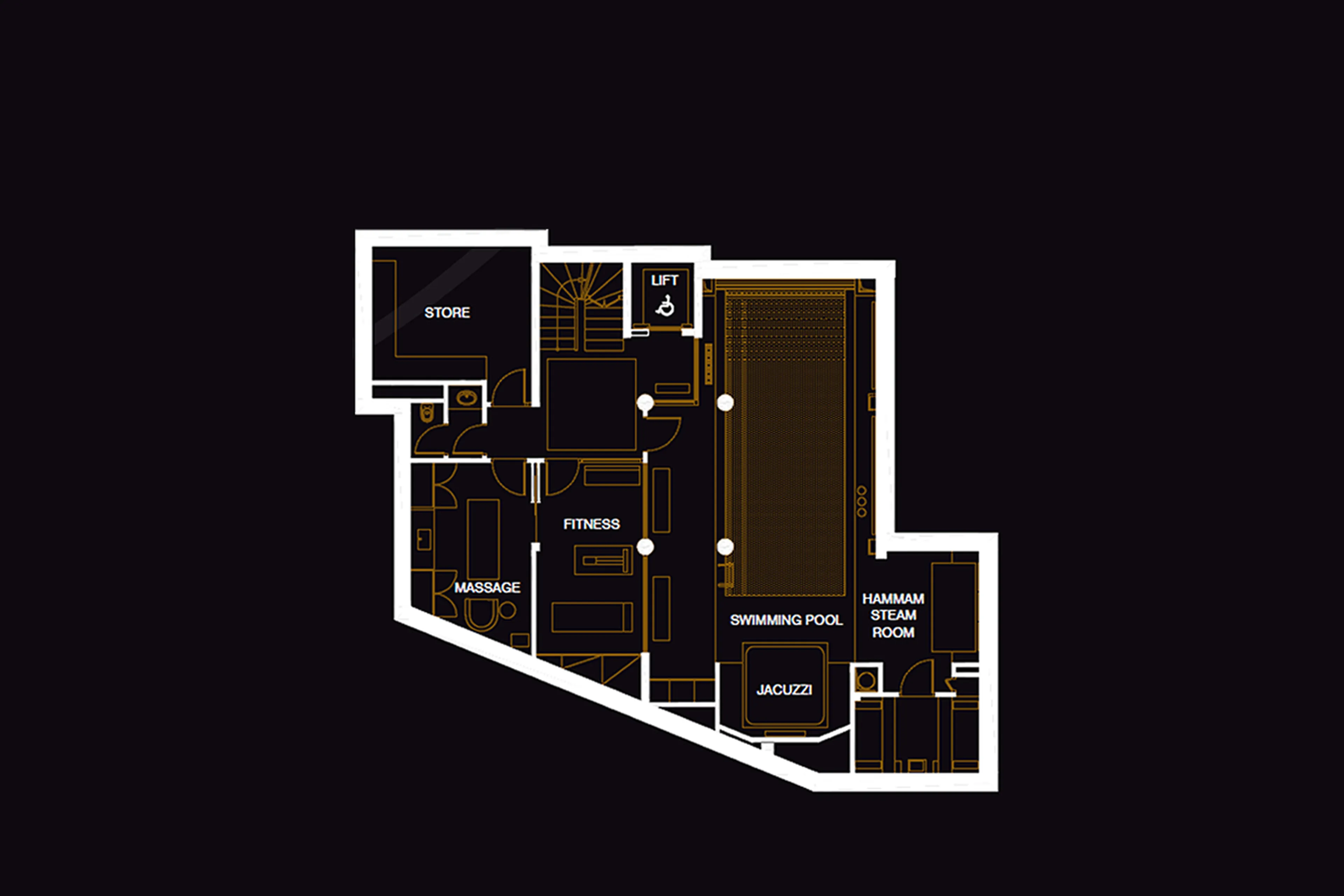 Level -2 floor plan of Chalet Le Petit Chateau in Courchevel 1850