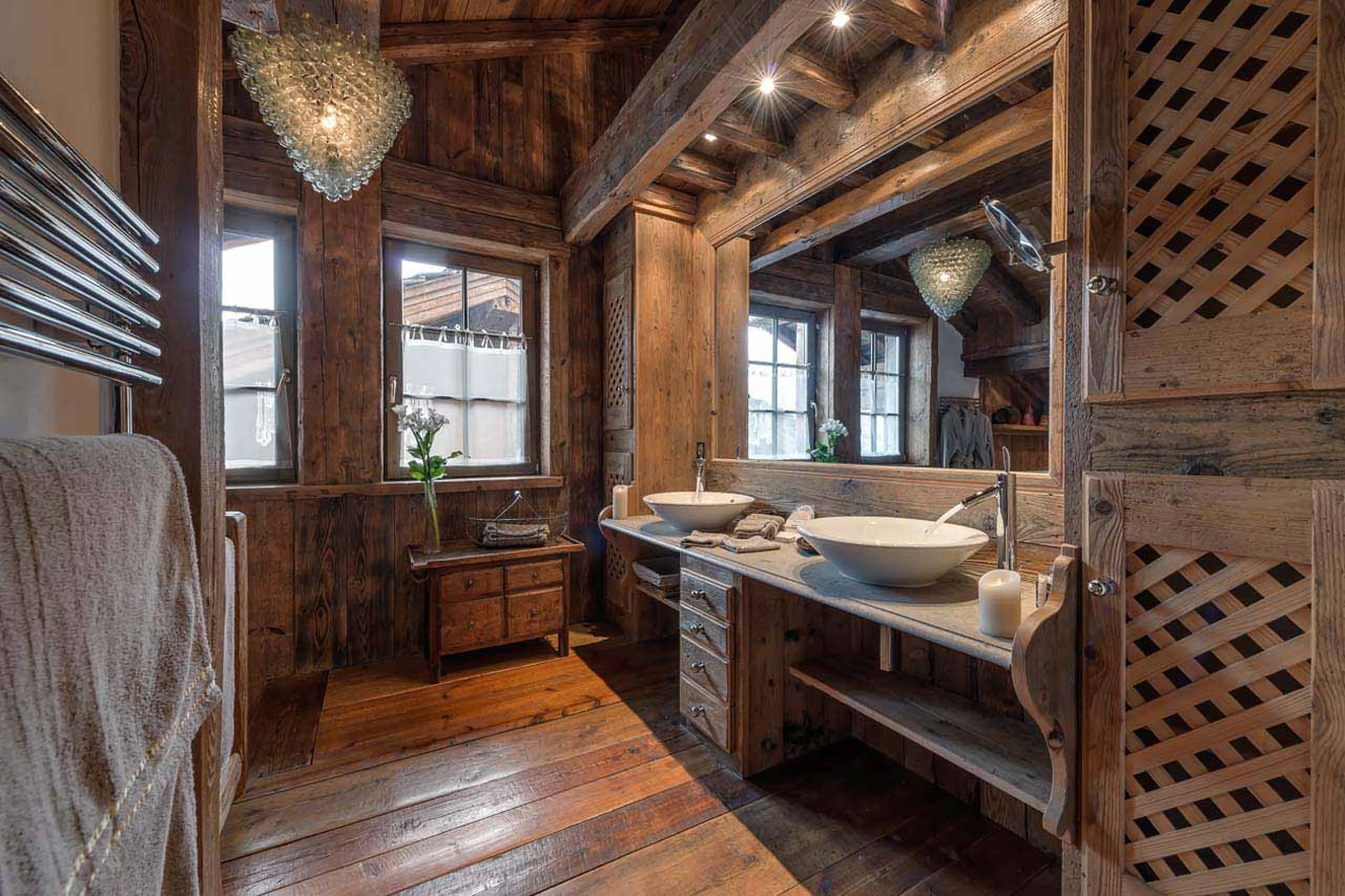 Master bathroom at Le Rocher, Hameau Alpin in Val d'Isere