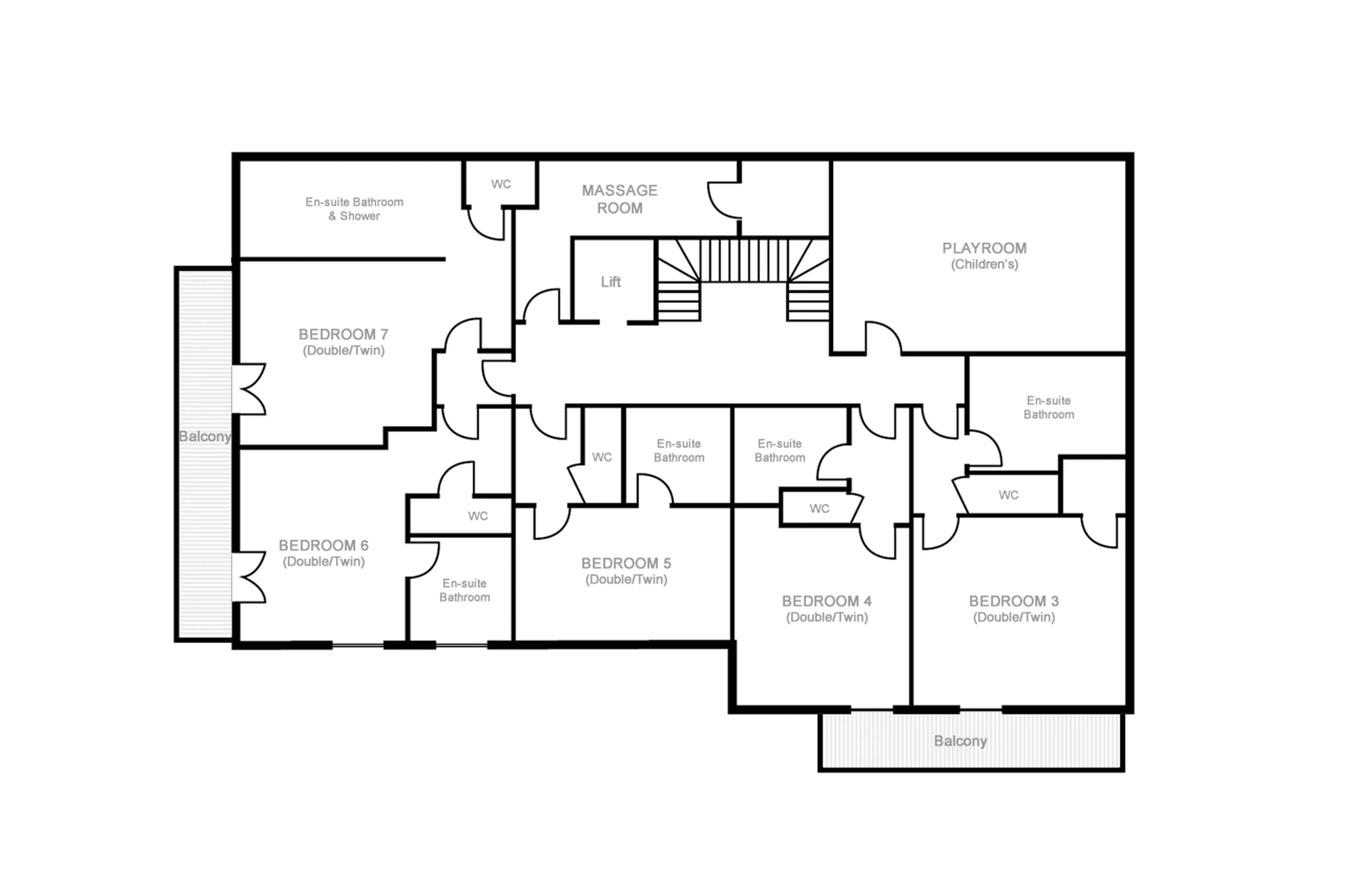 Level 1 floor plan of Chalet Le Rocher in Val d’Isere
