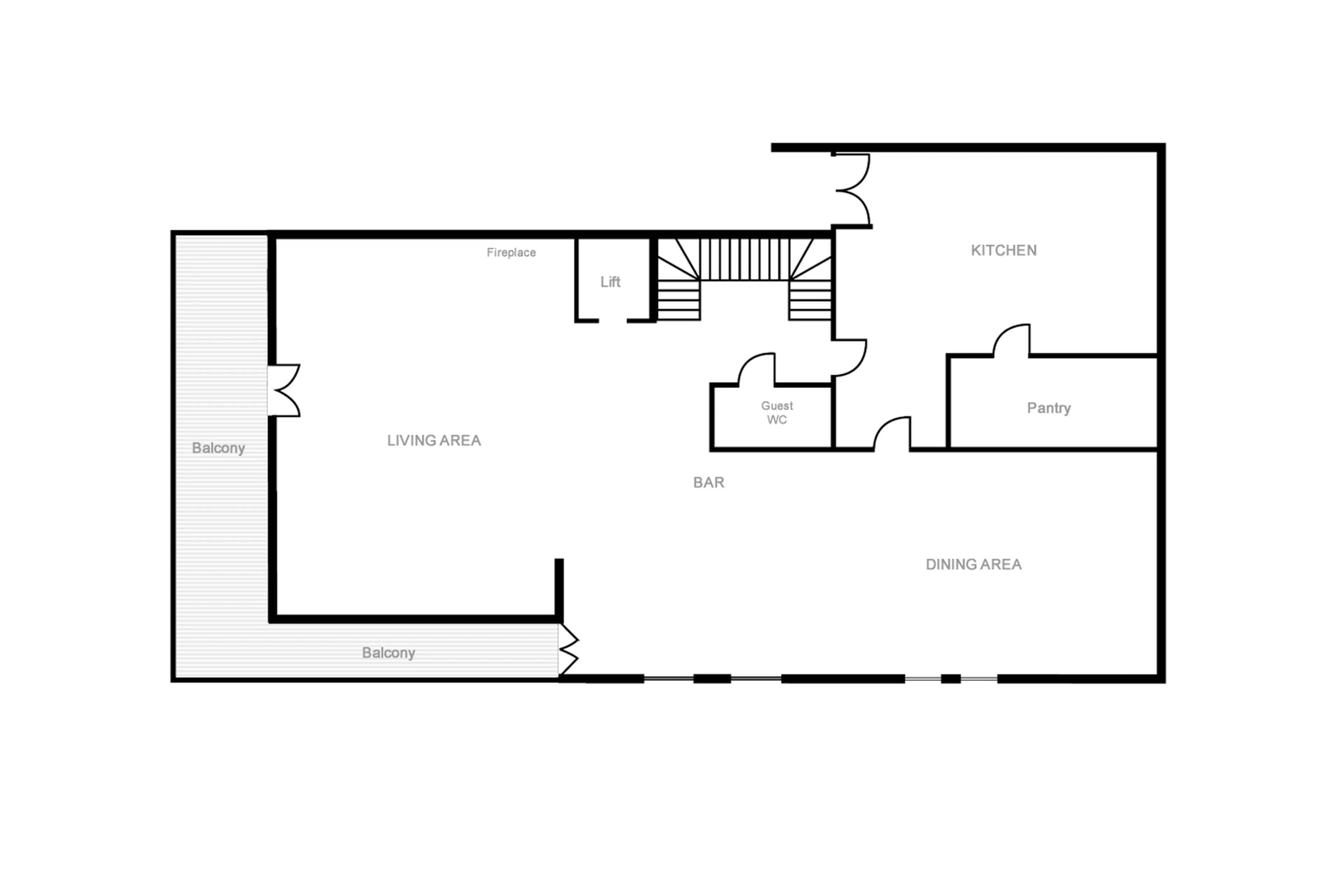 Level 2 floor plan of Chalet Le Rocher in Val d’Isere