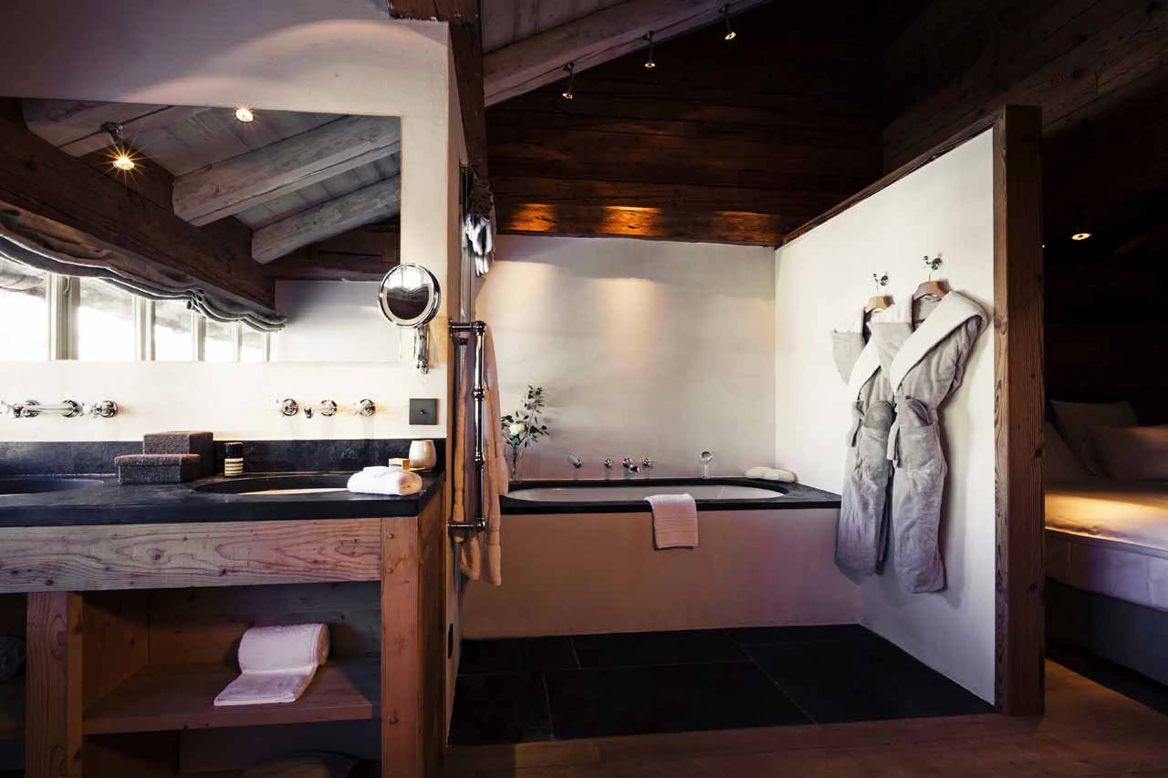 Bathroom in Suite 1 of Le Chalet Zannier in Megeve