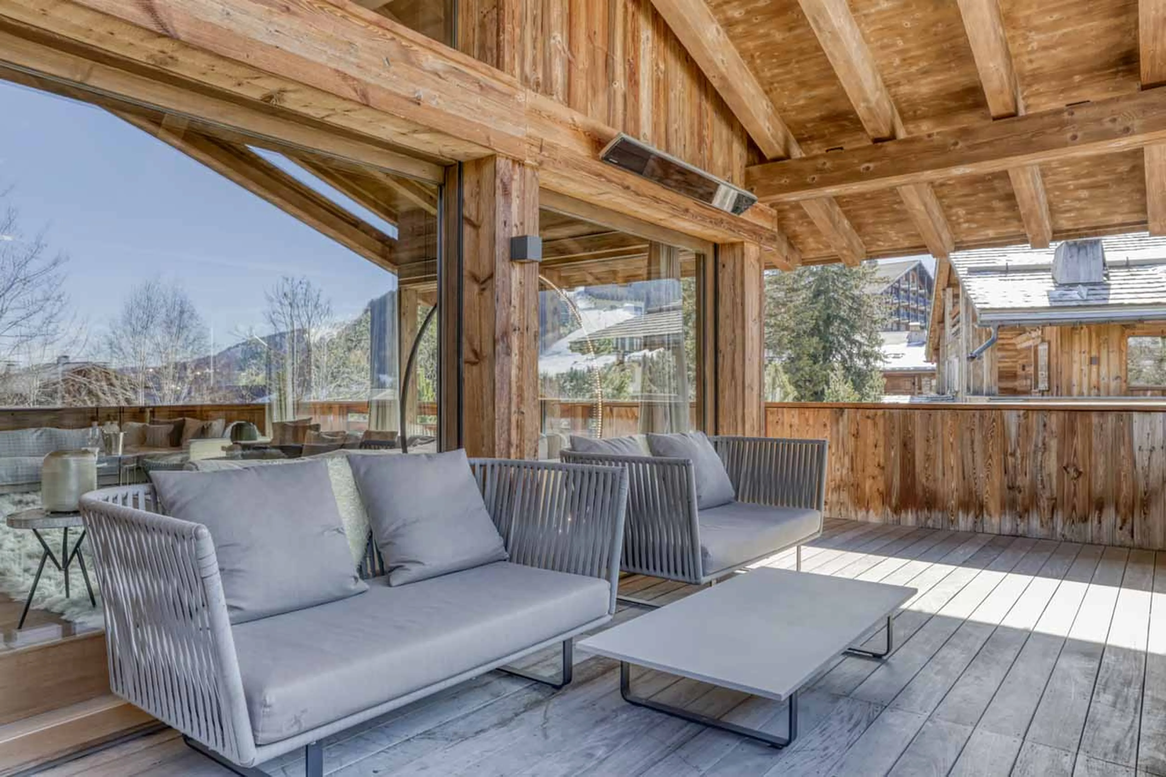 Balcony at Chalet l'Echappee d'Arbois in Megeve