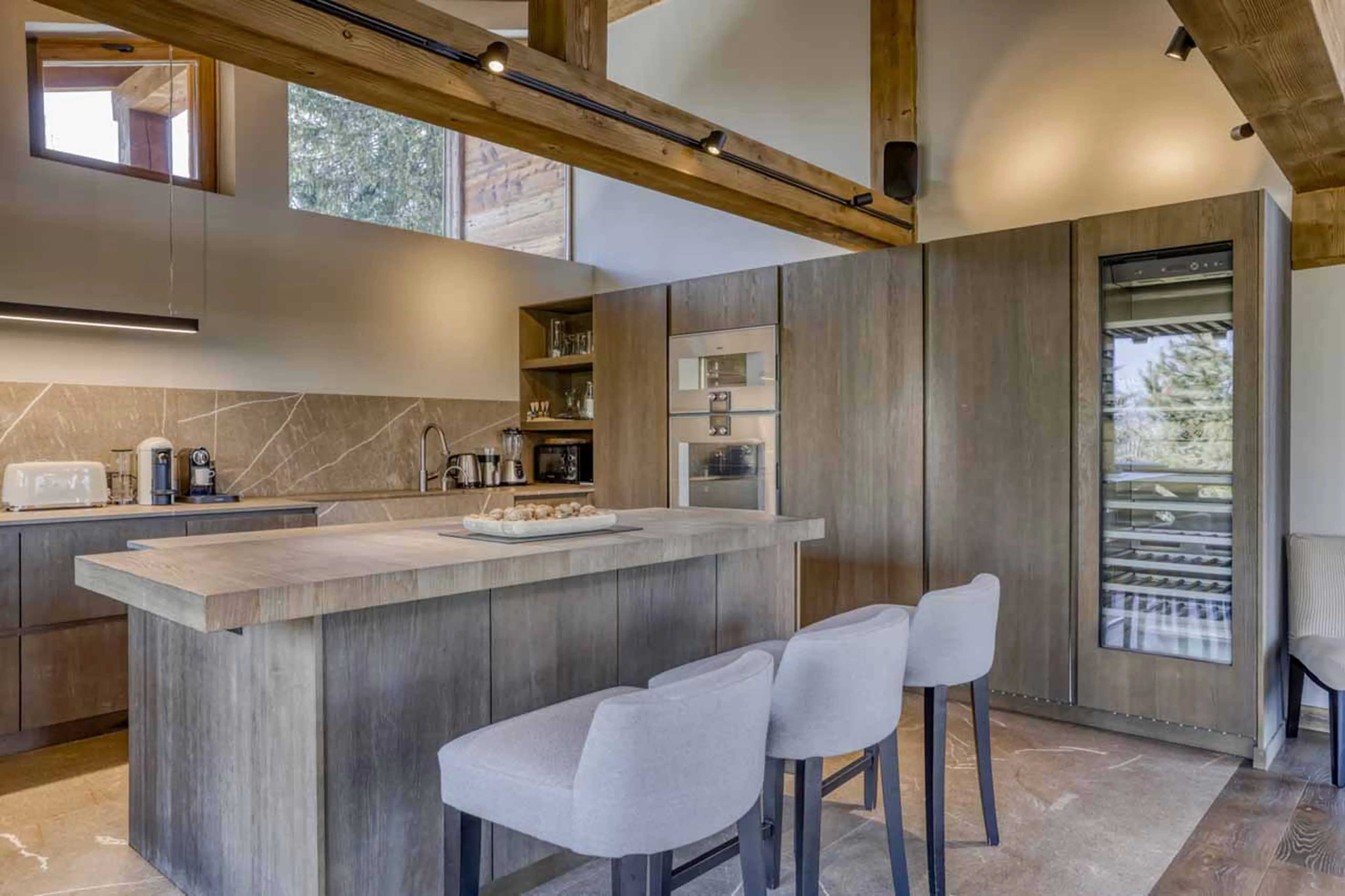 Kitchen at Chalet l'Echappee d'Arbois in Megeve