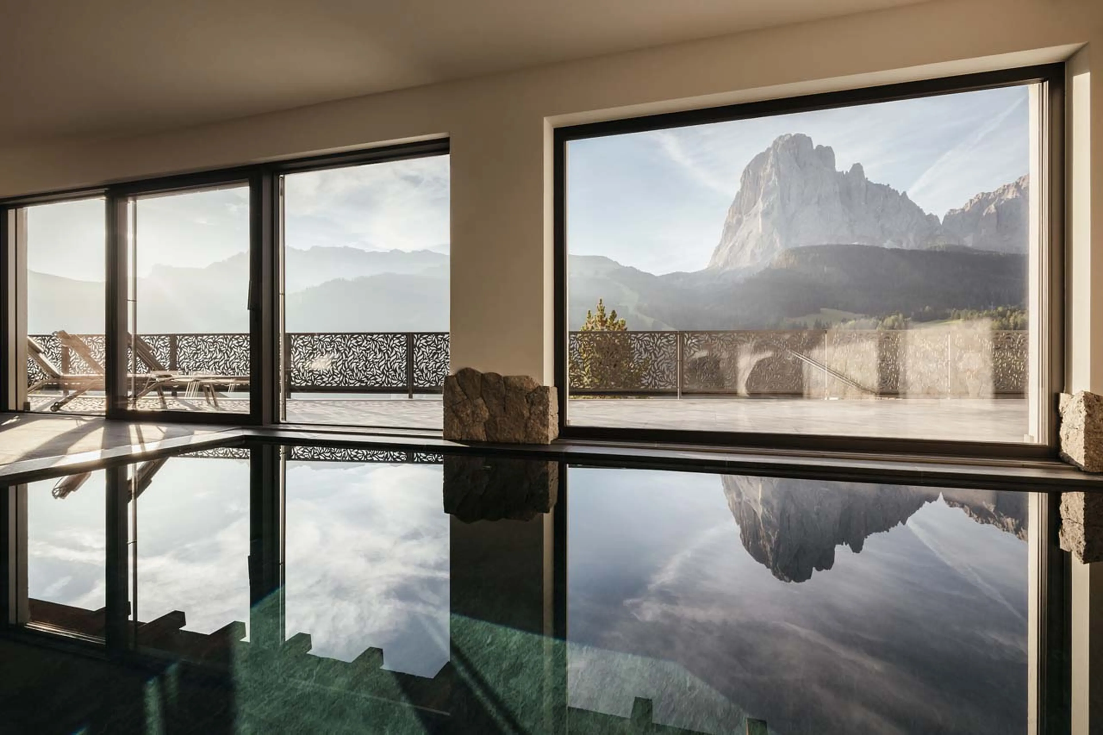 Swimming pool in Chalet Lefiro, Val Gardena