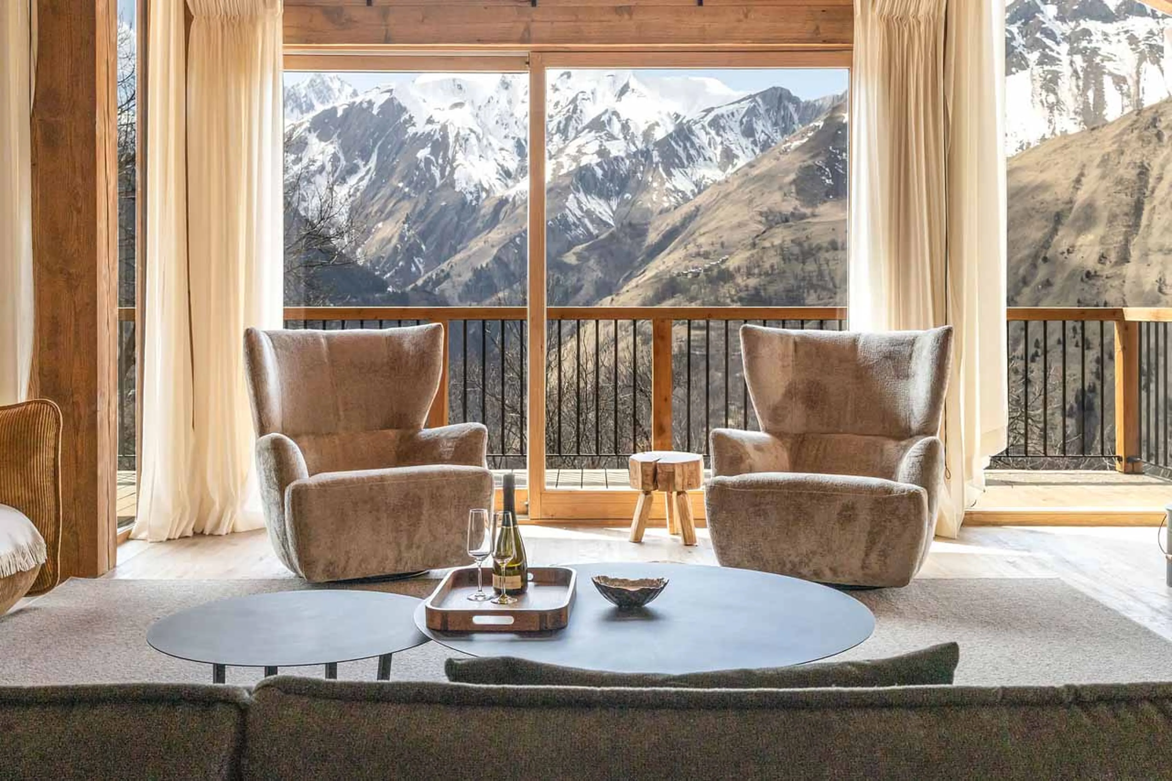 Living area seating at Chalet Lenafaju in St Martin de Belleville