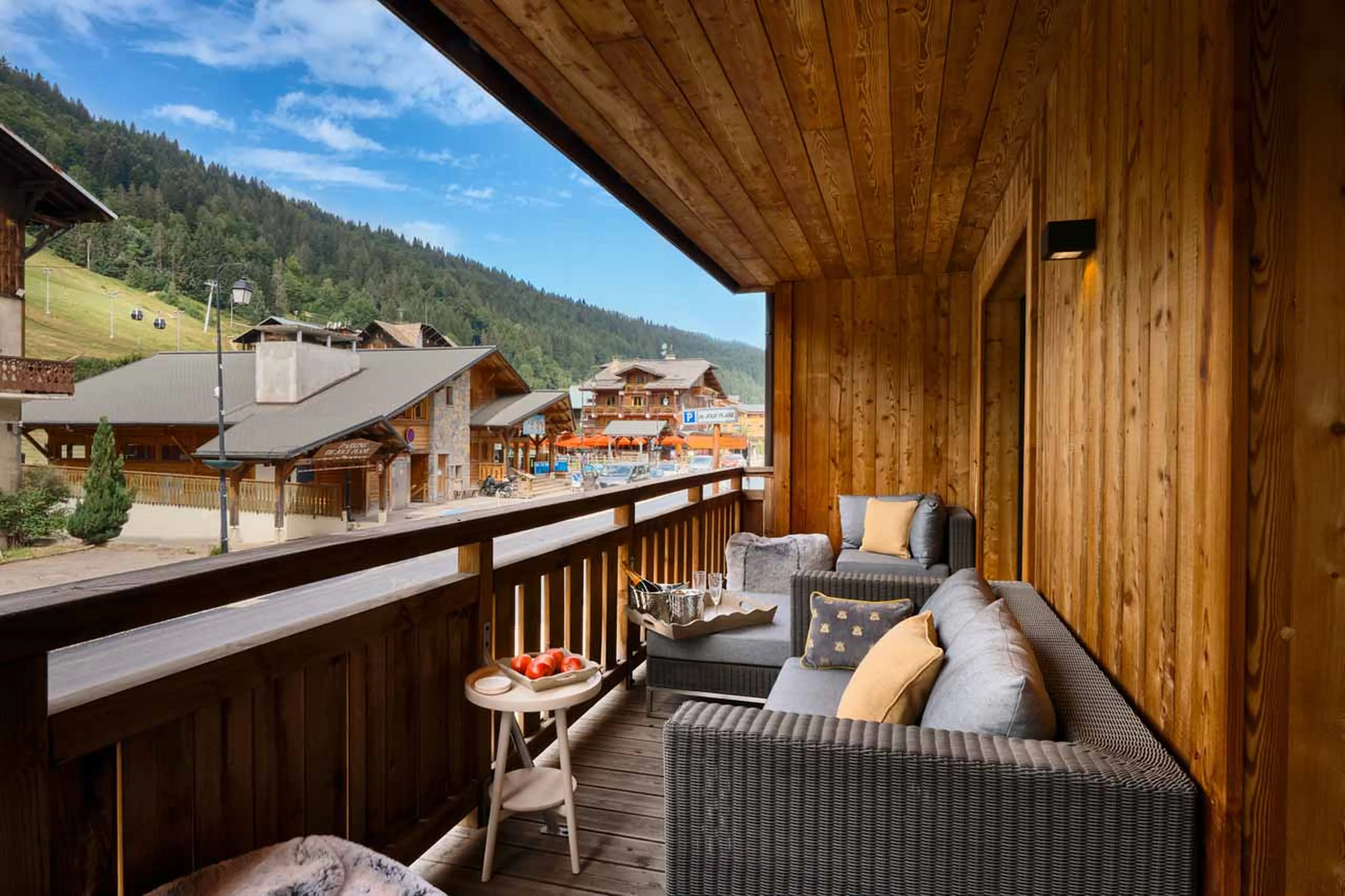 Terrace views at Apartment Les Abeilles in Morzine