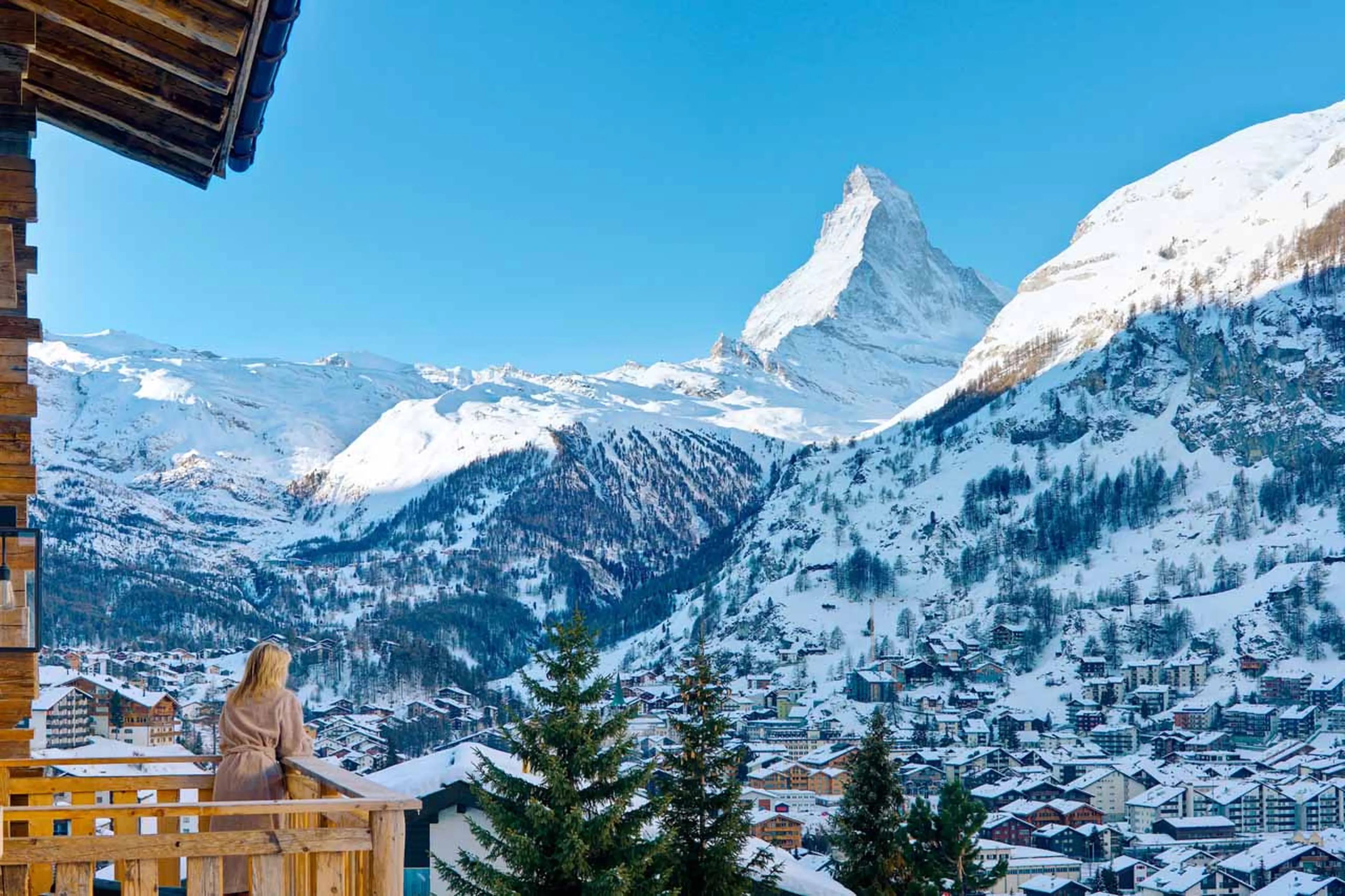 Balcony view from Chalet Les Anges in Zermatt