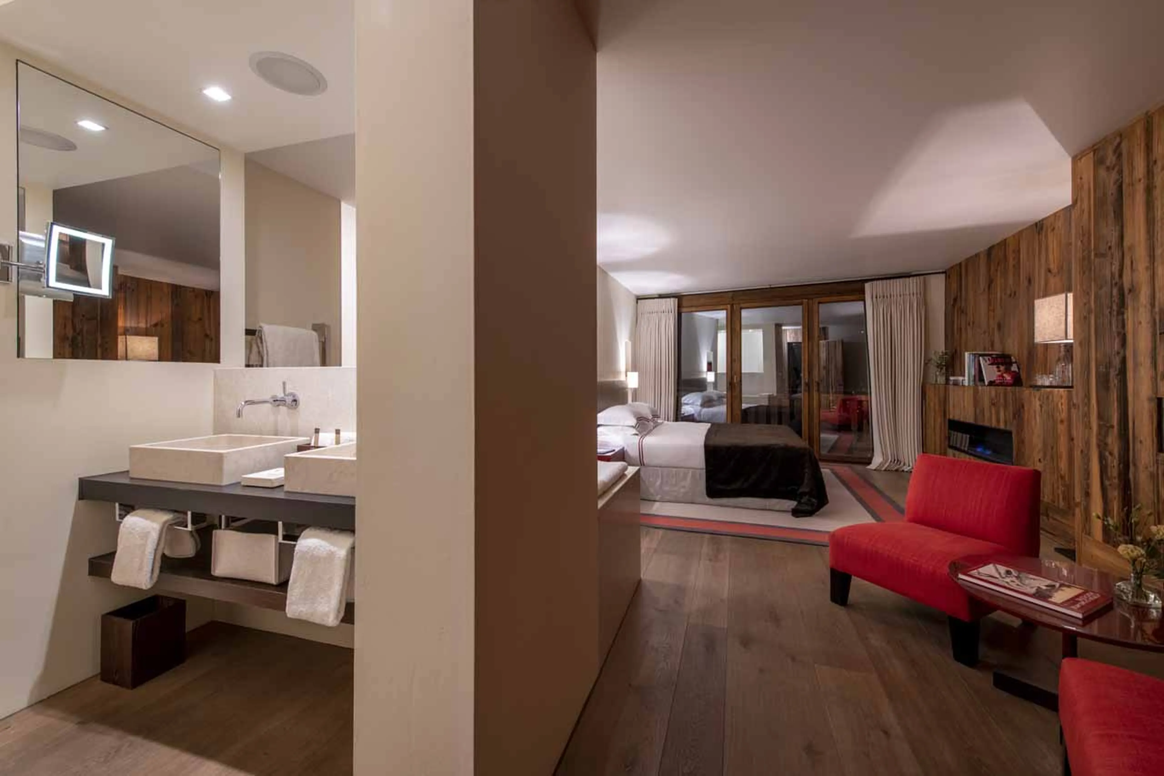 Open bathroom at Chalet Les Anges in Zermatt