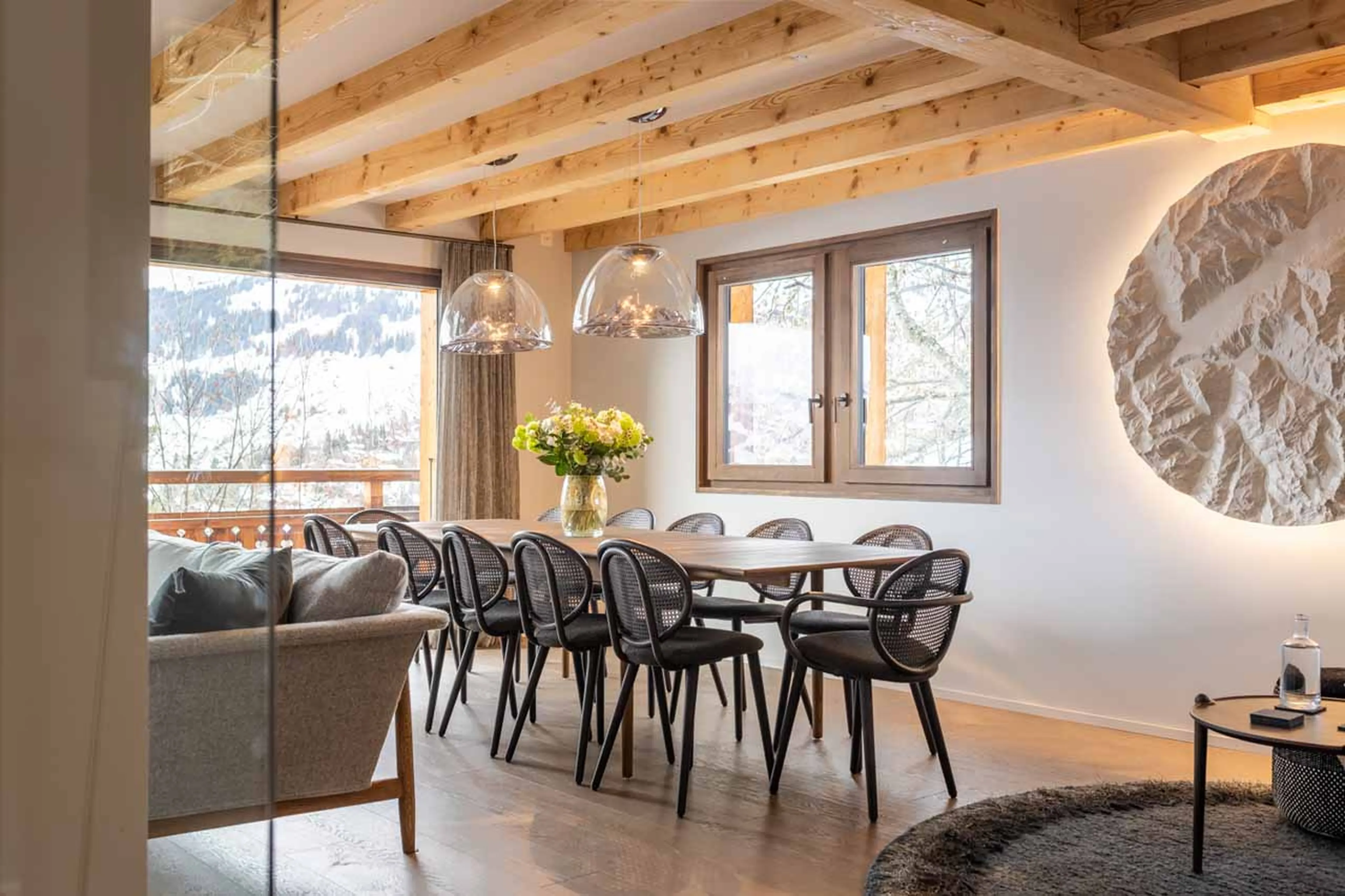 Dining area at Chalet Les Attelas in Verbier