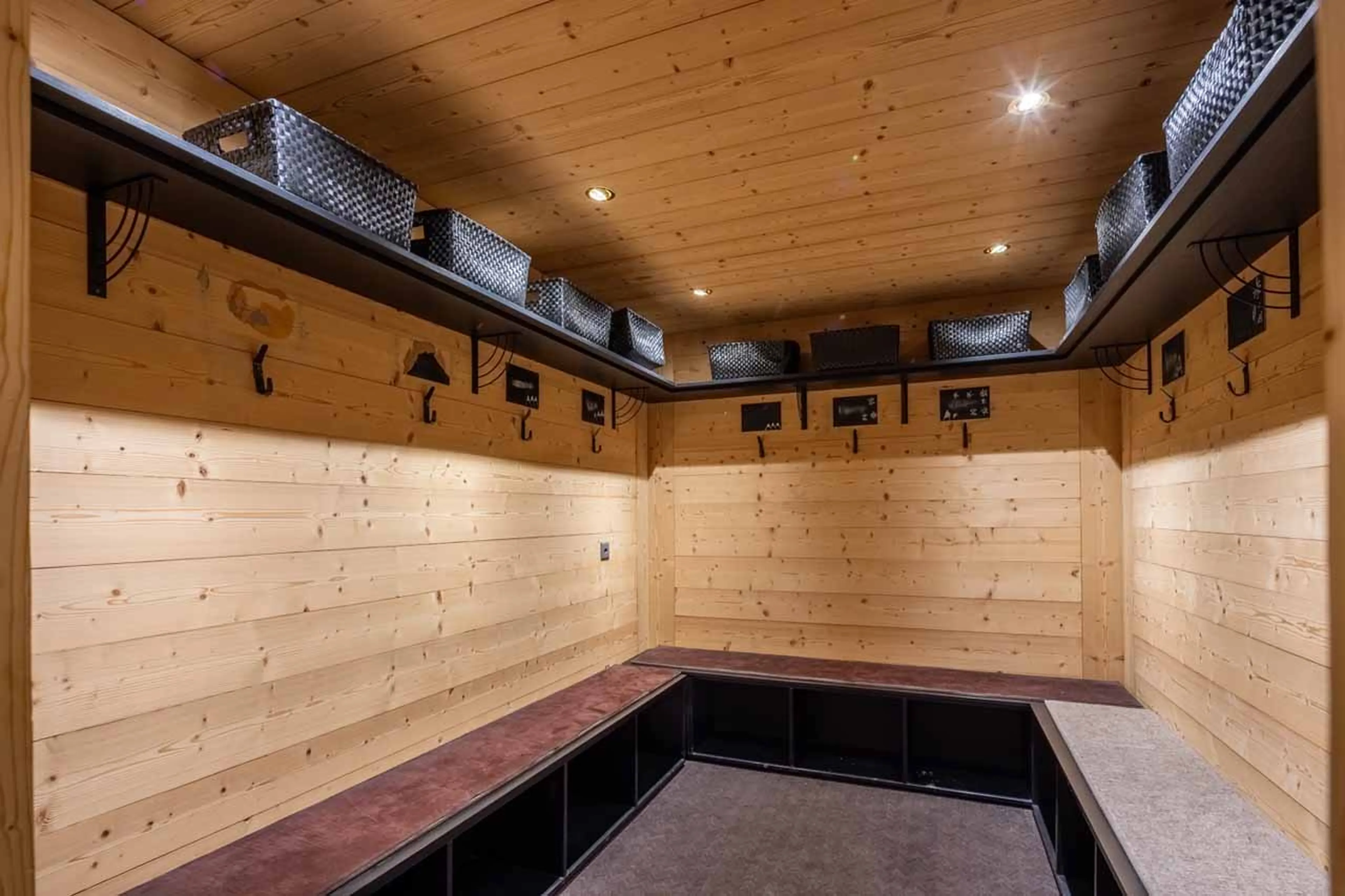 Ski room at Chalet Les Attelas in Verbier