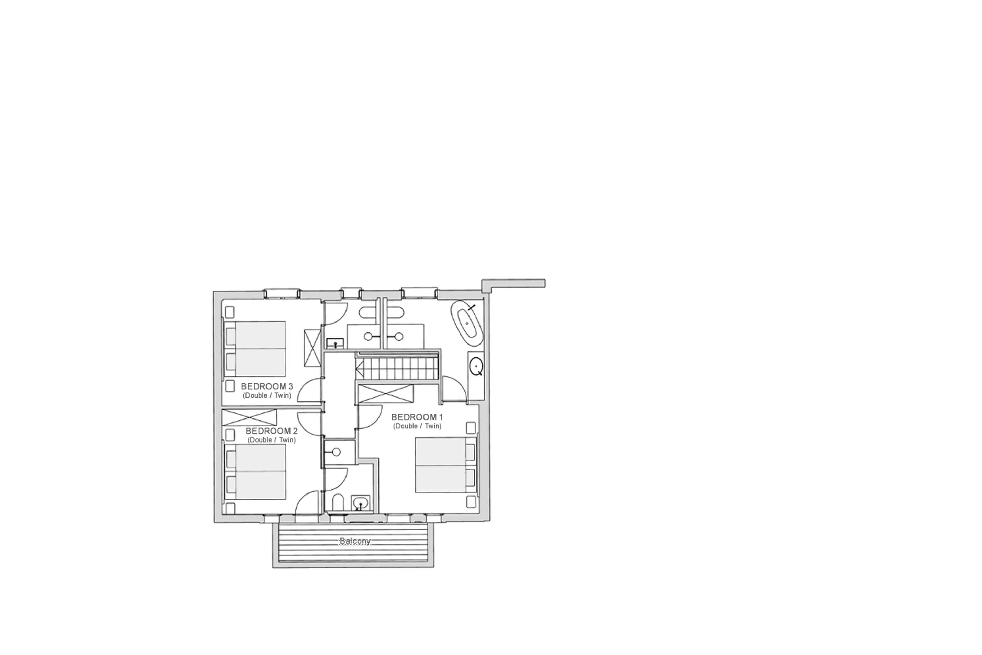Level 2 floorplan of Chalet Les Attelas in Verbier