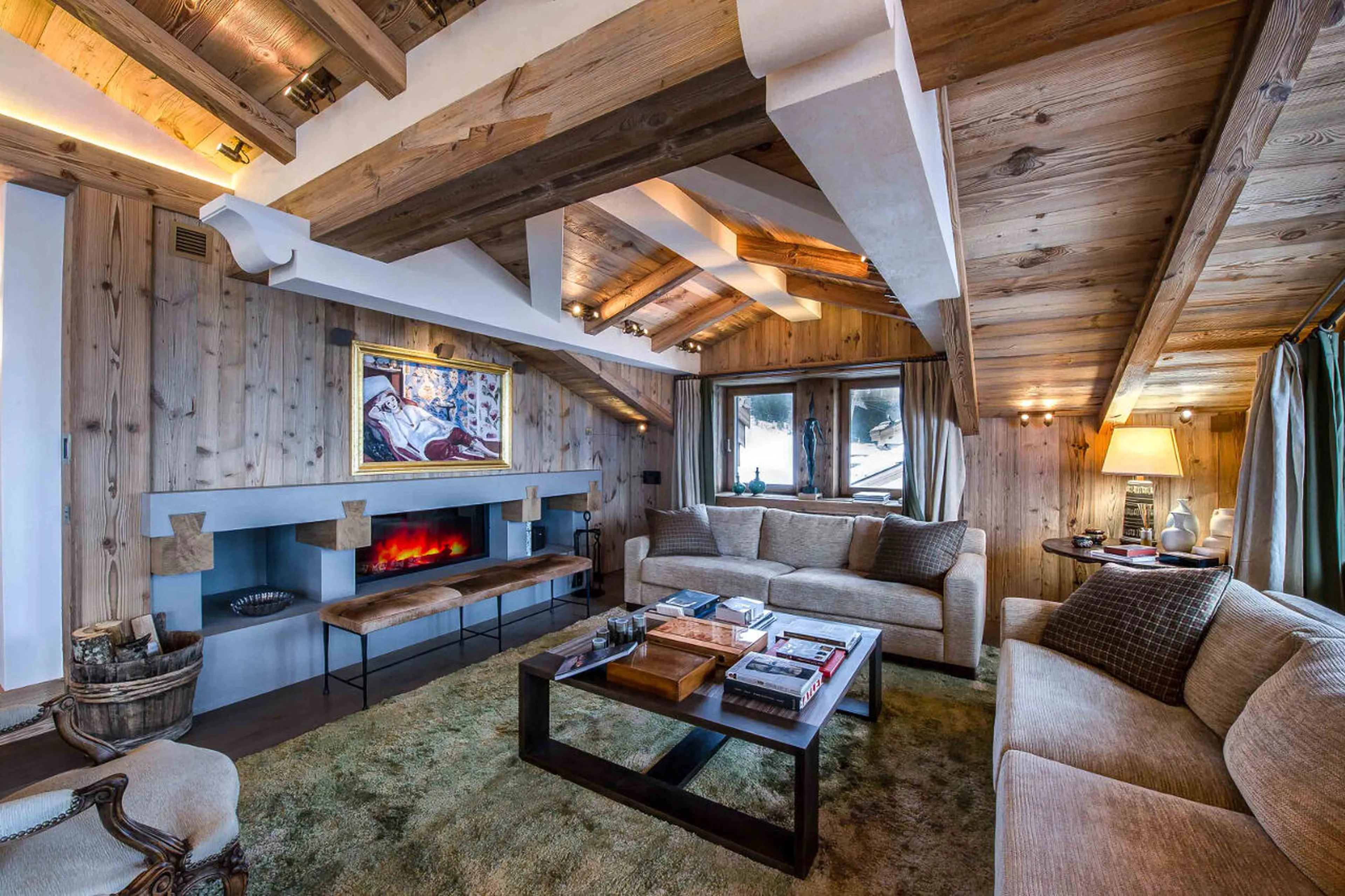 Sophisticated living area of Chalet Les Bastidons  in Courchevel 1850