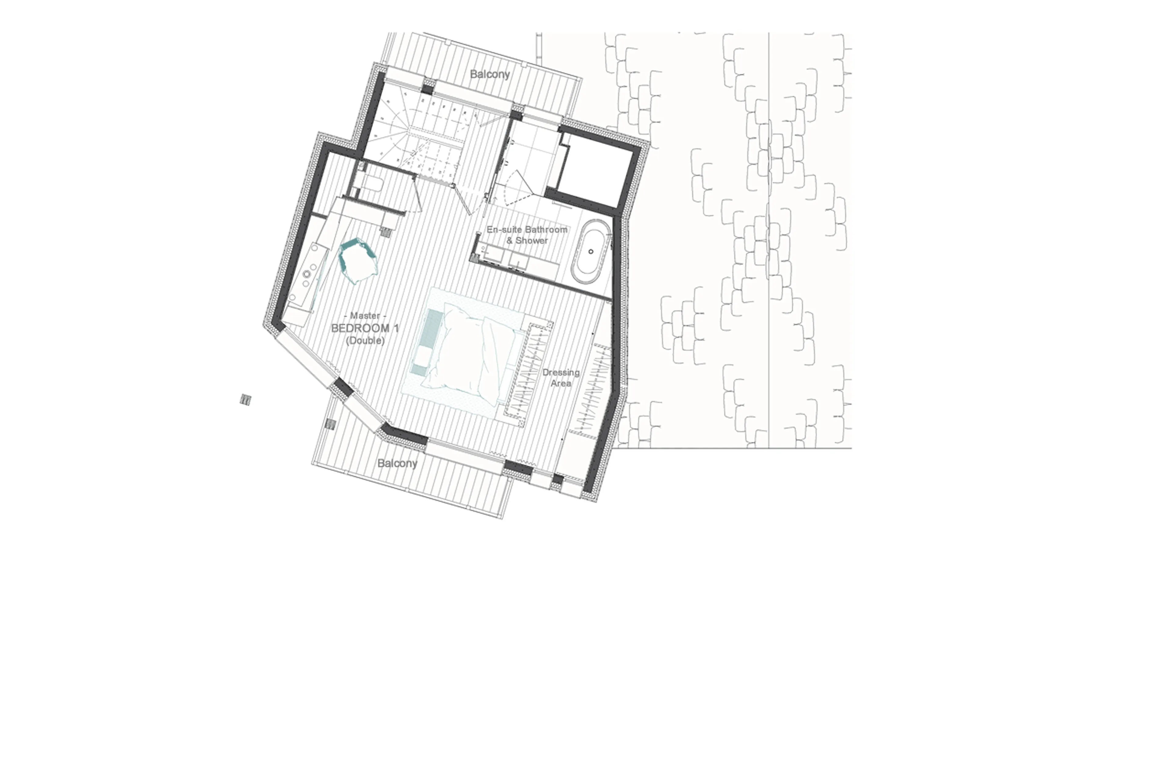 Level 1 floor plan of Chalet Les Bruxellois in Courchevel 1850