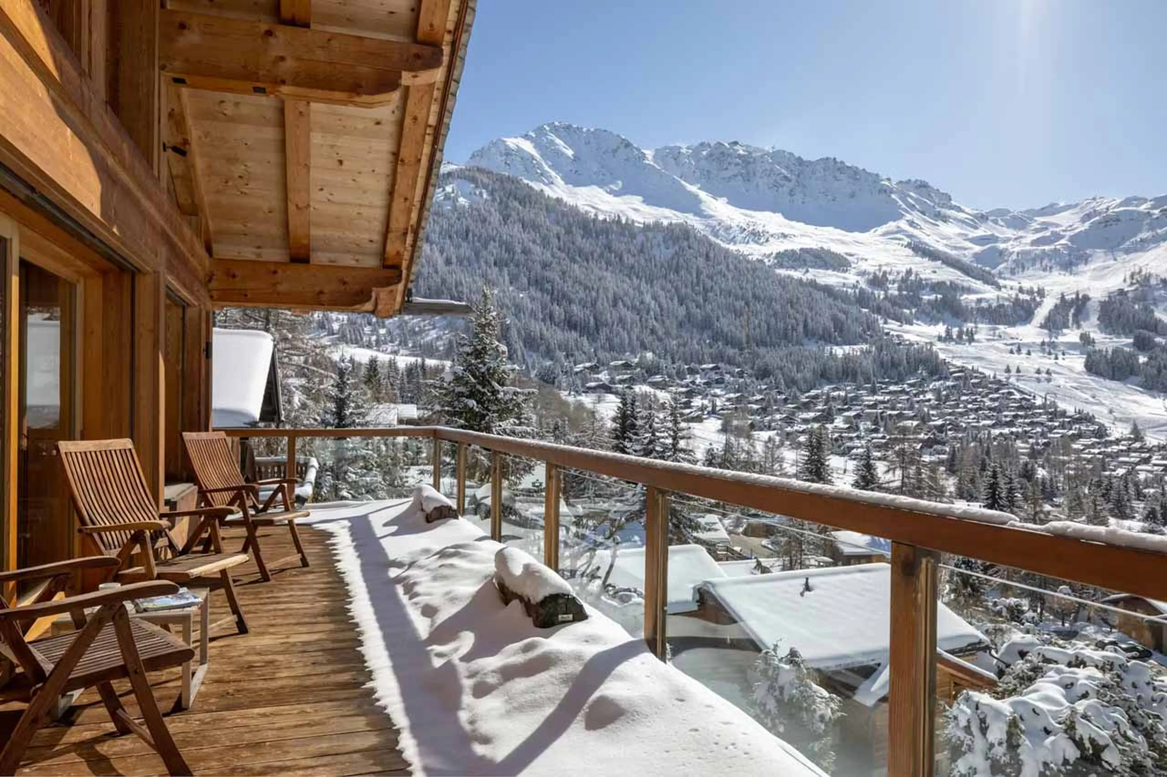 Balcony at Chalet Les Etrennes in Verbier