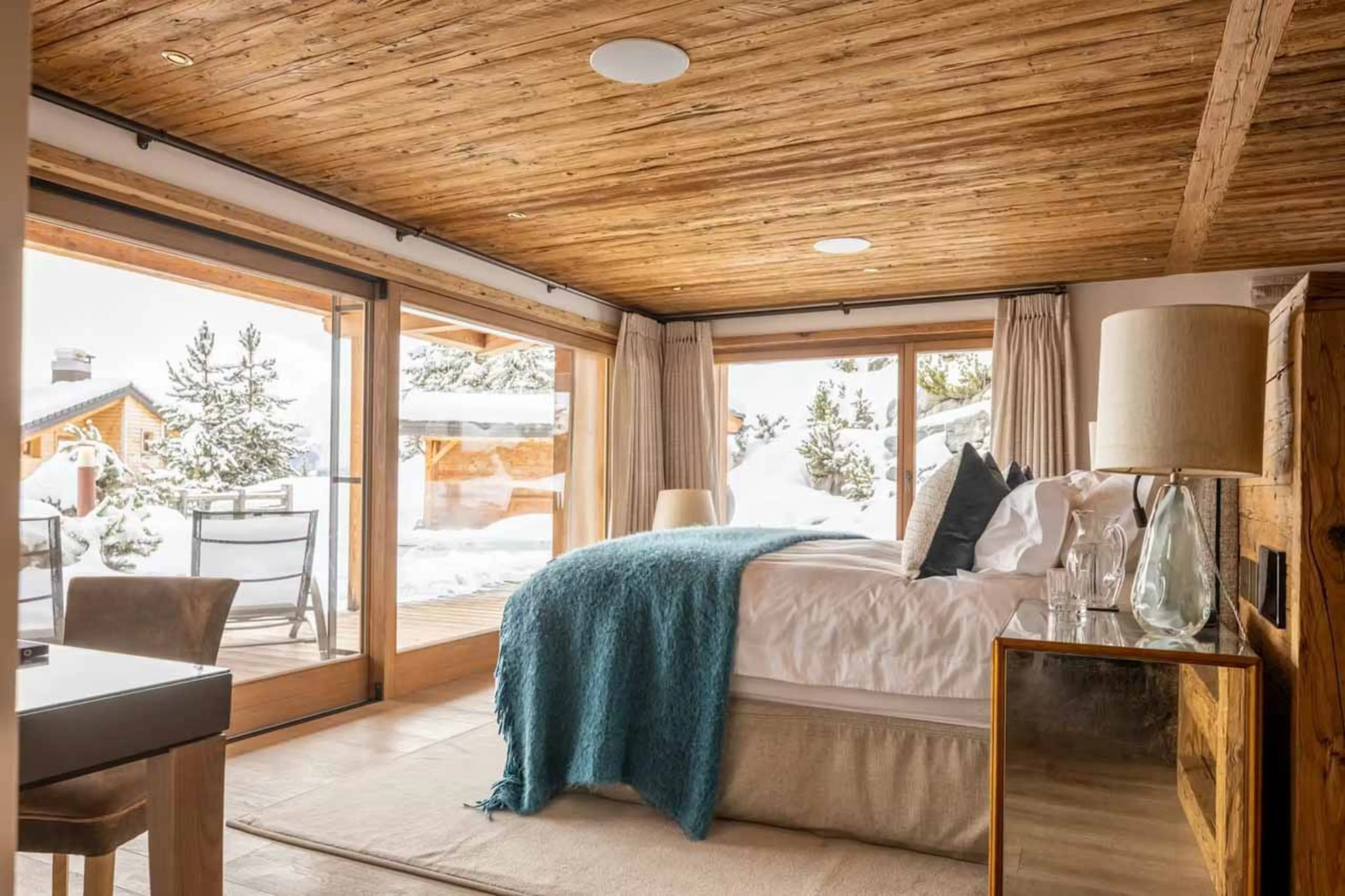 Bedroom one at Chalet Les Etrennes in Verbier