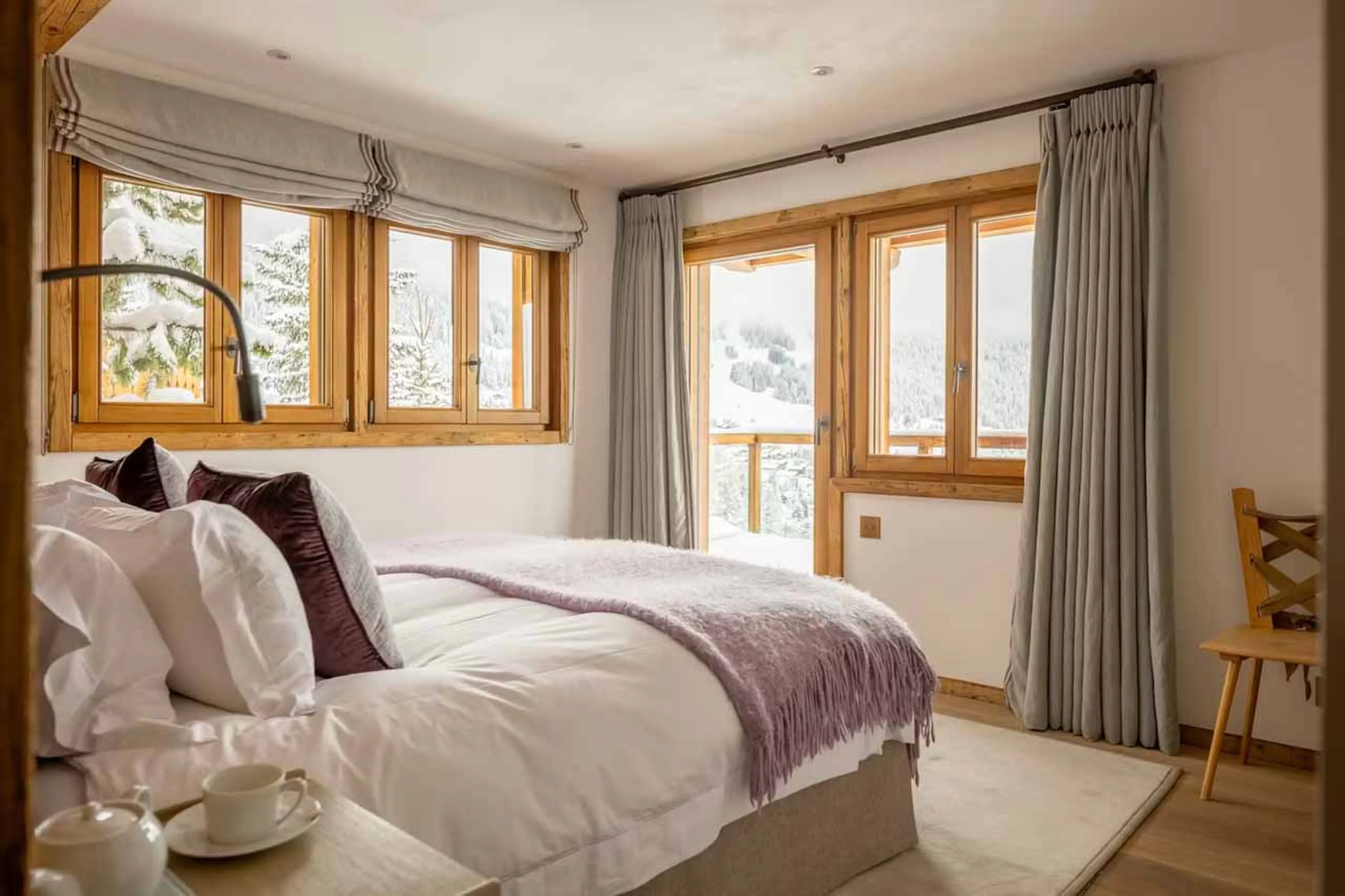 Terrace access from double bedroom at Chalet Les Etrennes in Verbier