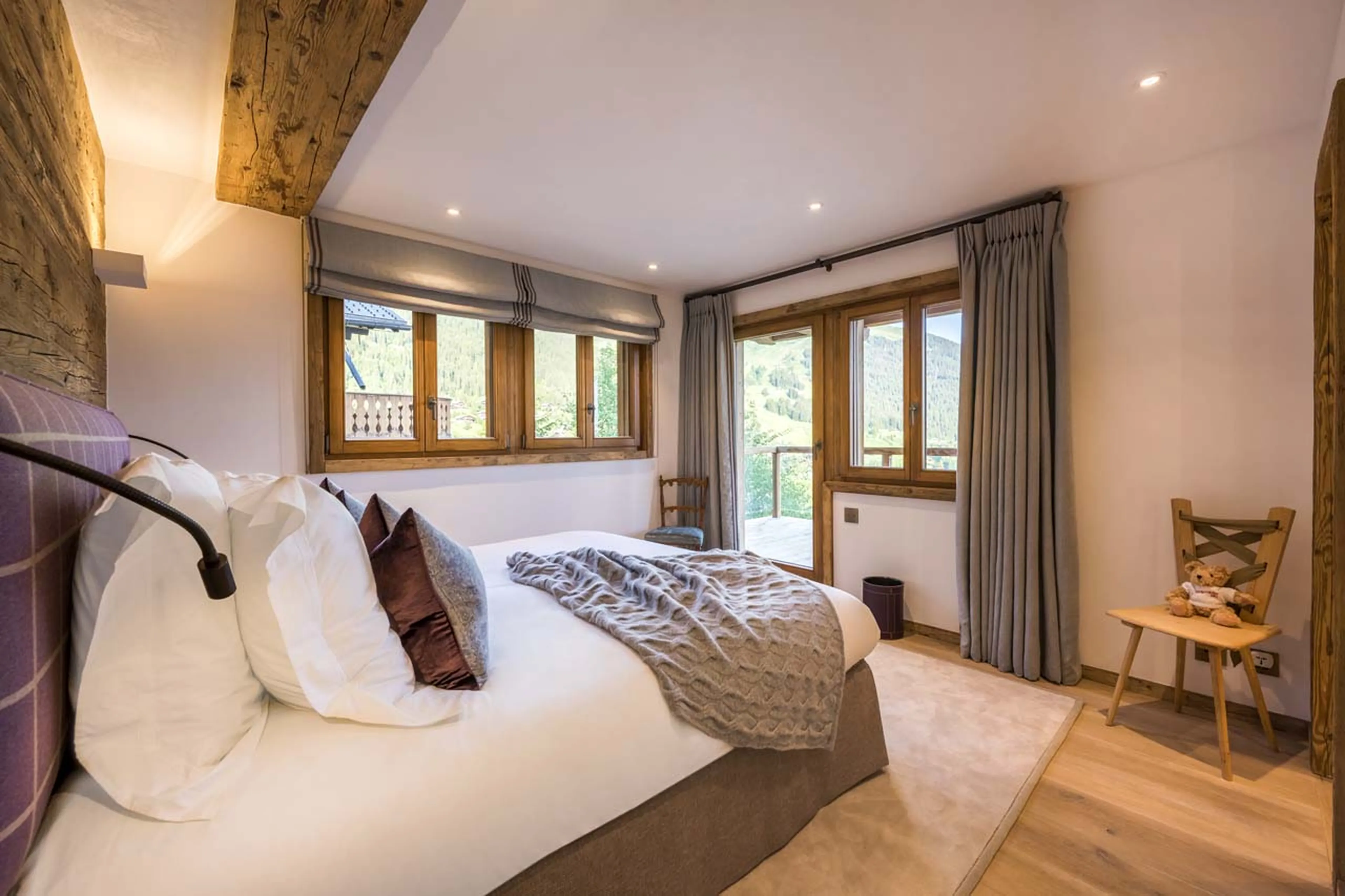 Terrace access from double bedroom at Chalet Les Etrennes in Verbier