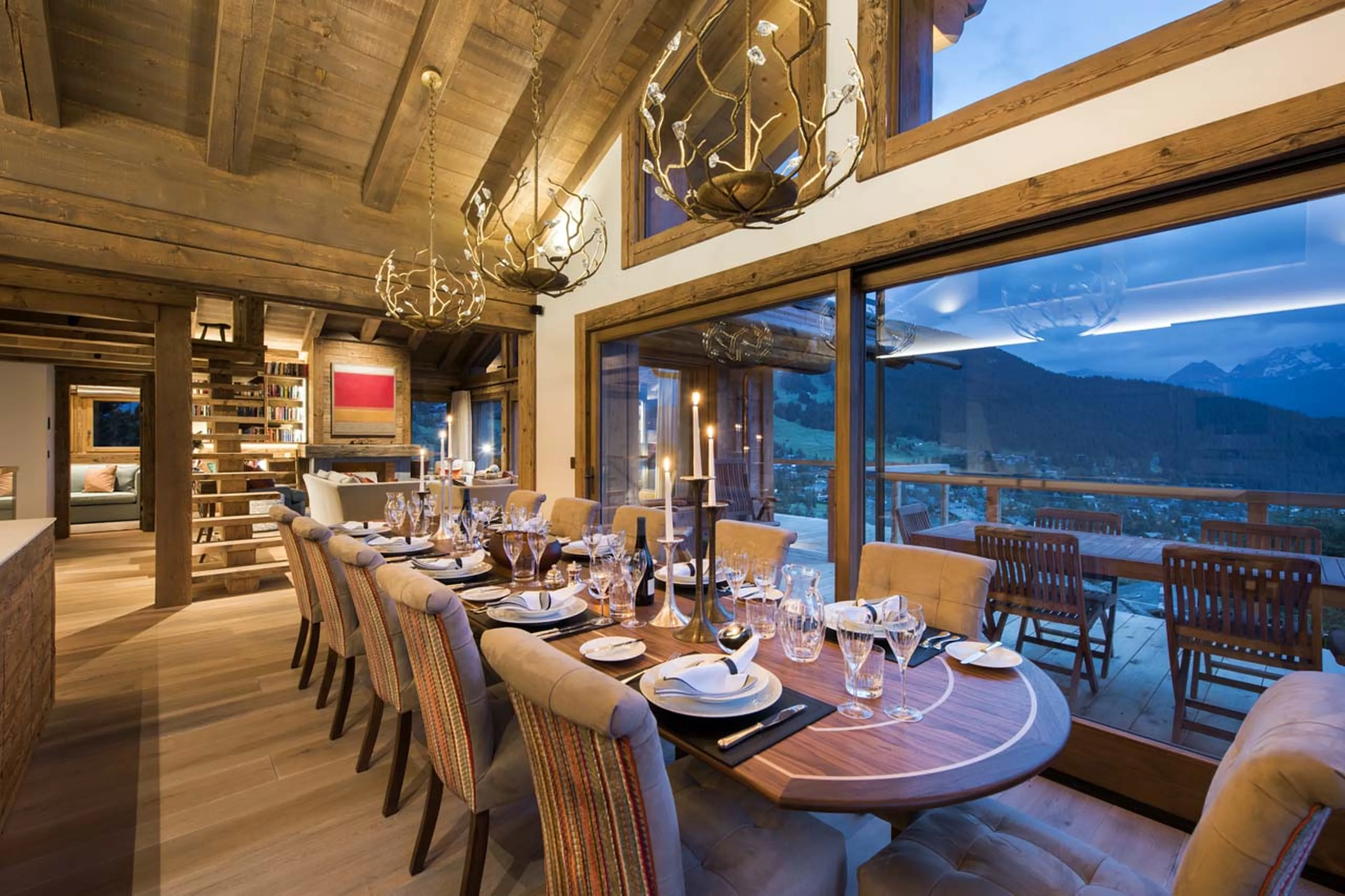 Dining table at Chalet Les Etrennes in Verbier