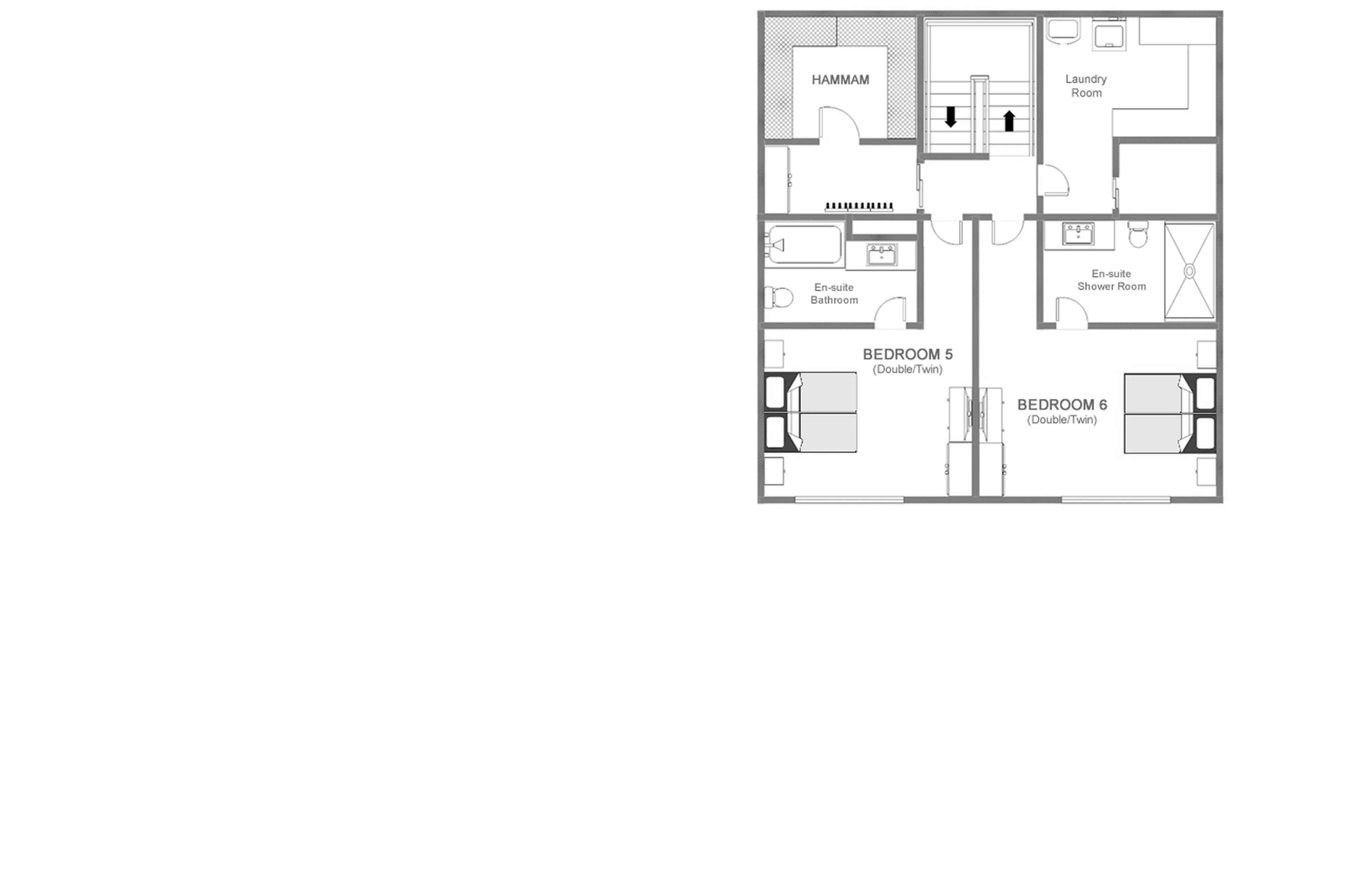 Level 1 floor plan of Chalet Les Etrennes in Verbier