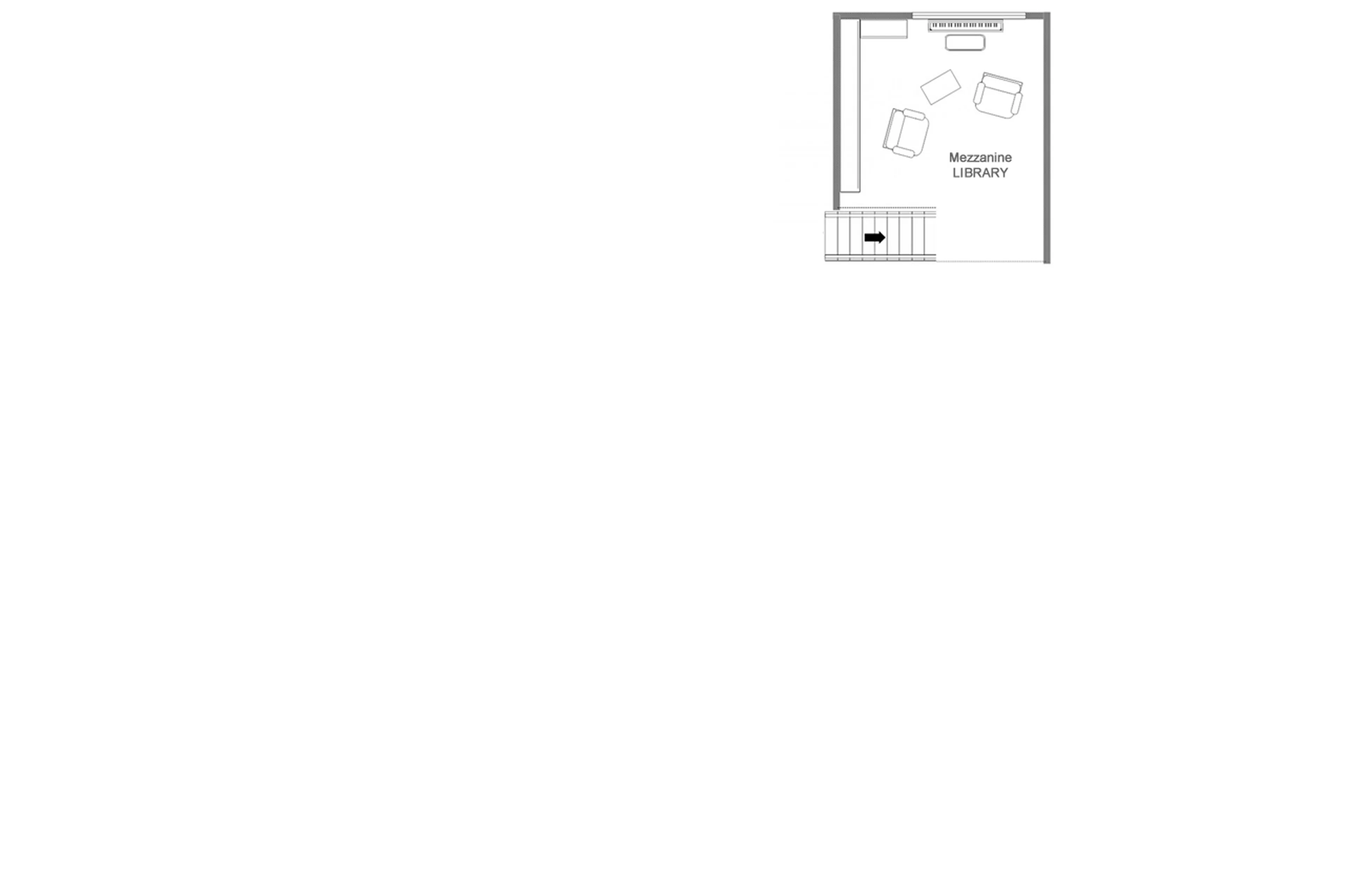 Mezzanine floor plan of Chalet Les Etrennes in Verbier