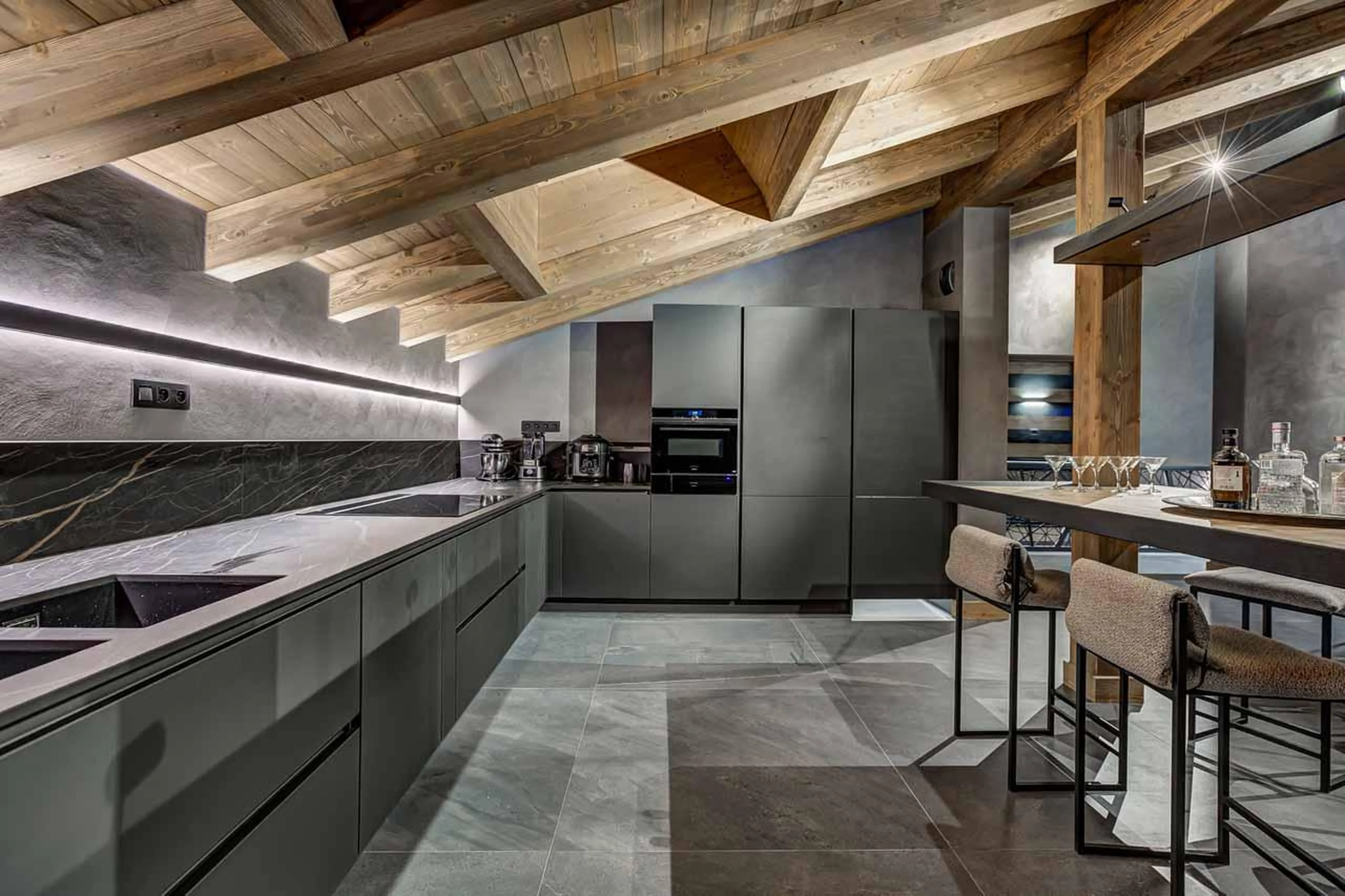 Kitchen at Chalet Les Melezes in Chamonix