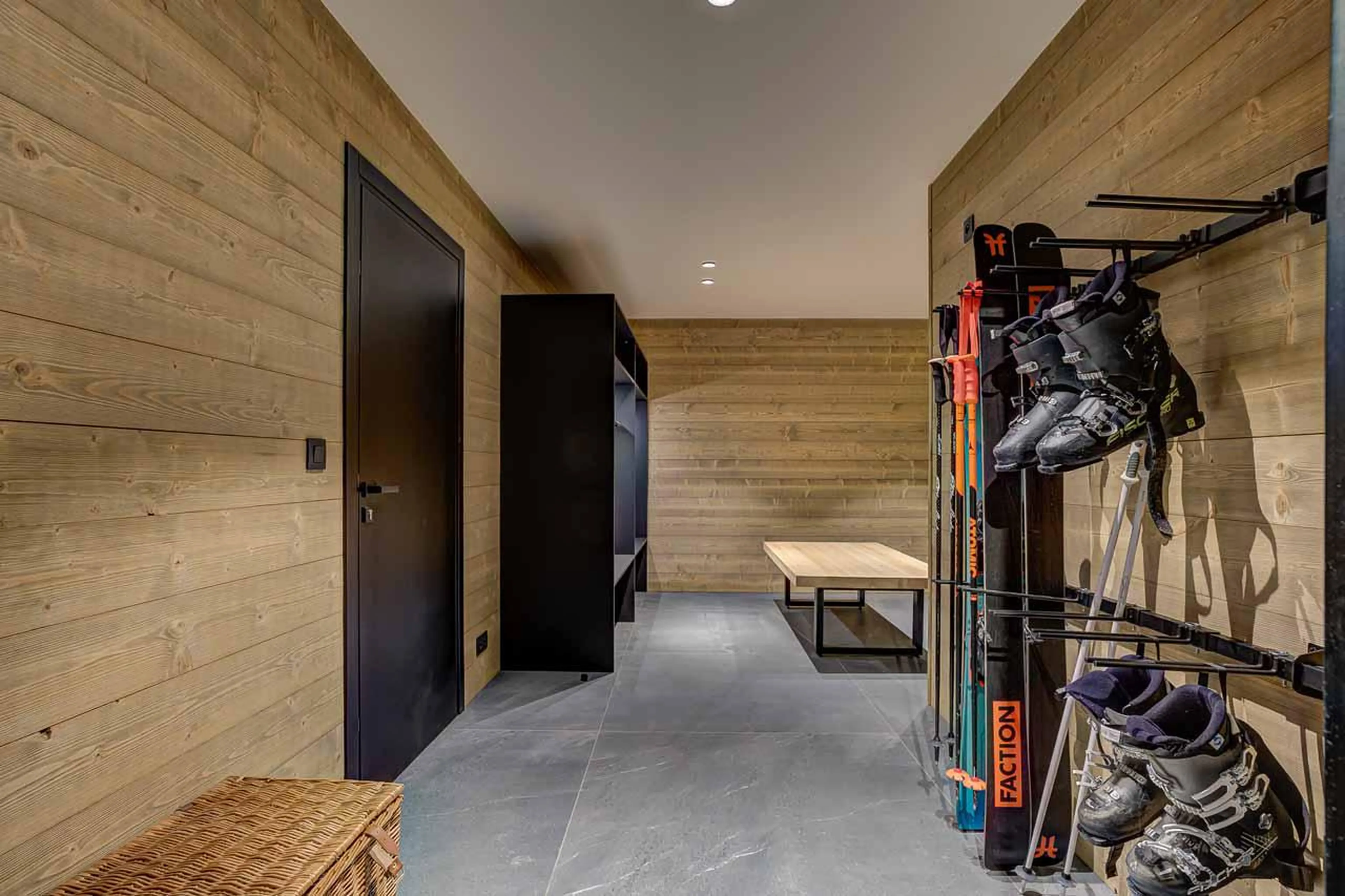 Ski room at Chalet Les Melezes in Chamonix