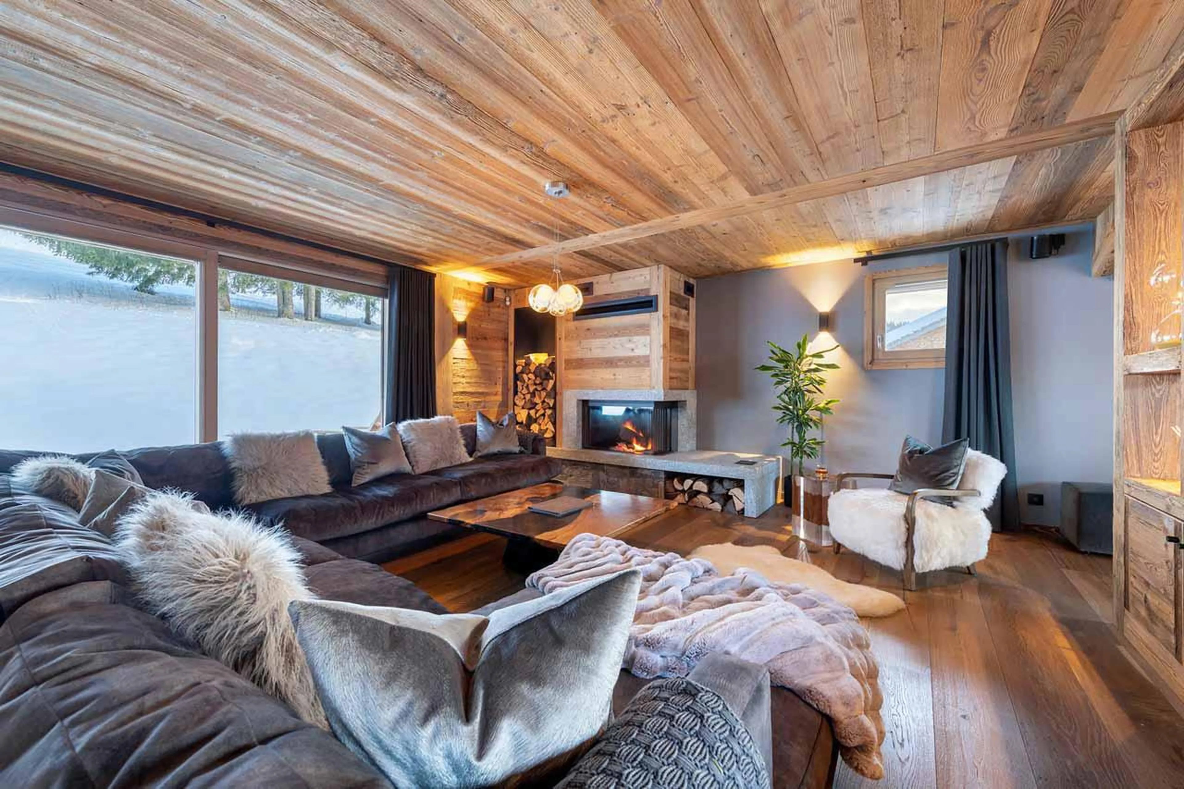 TV in lounge of Chalet les Sapins in Les Gets