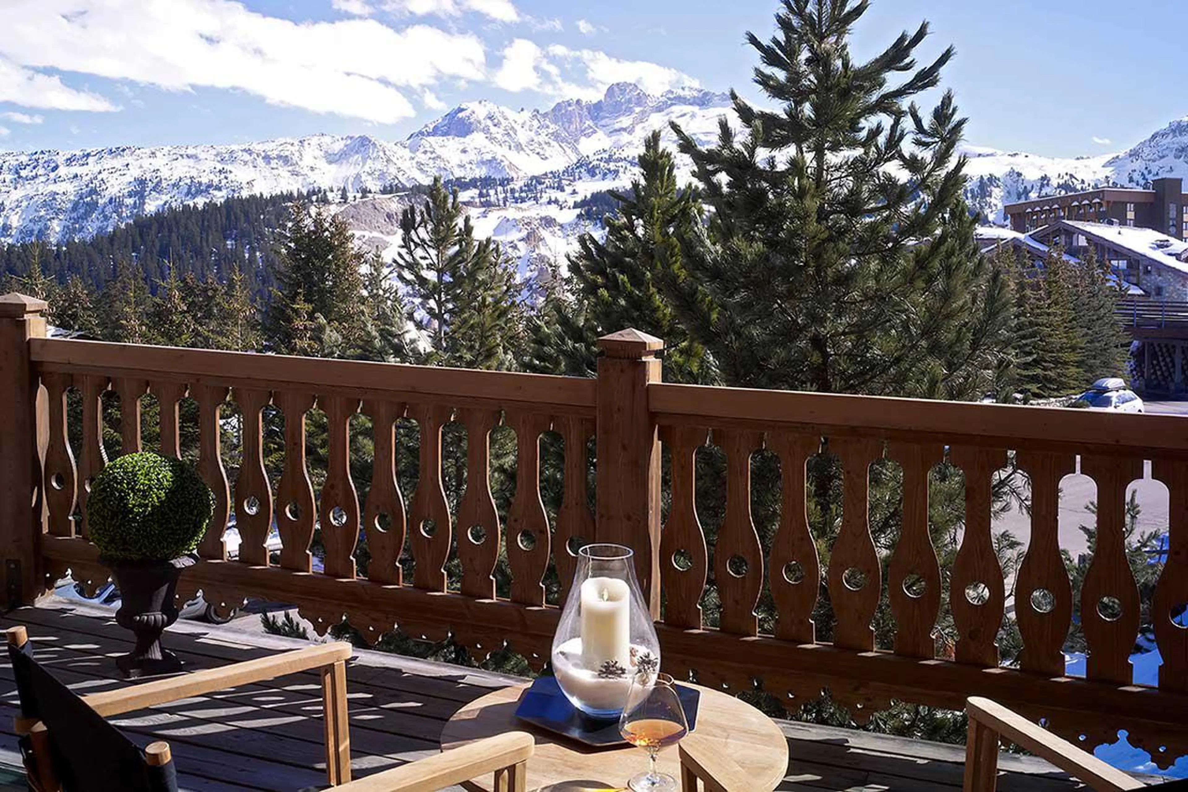 Balcony views at Chalet Les Sorbiers in Courchevel 1850