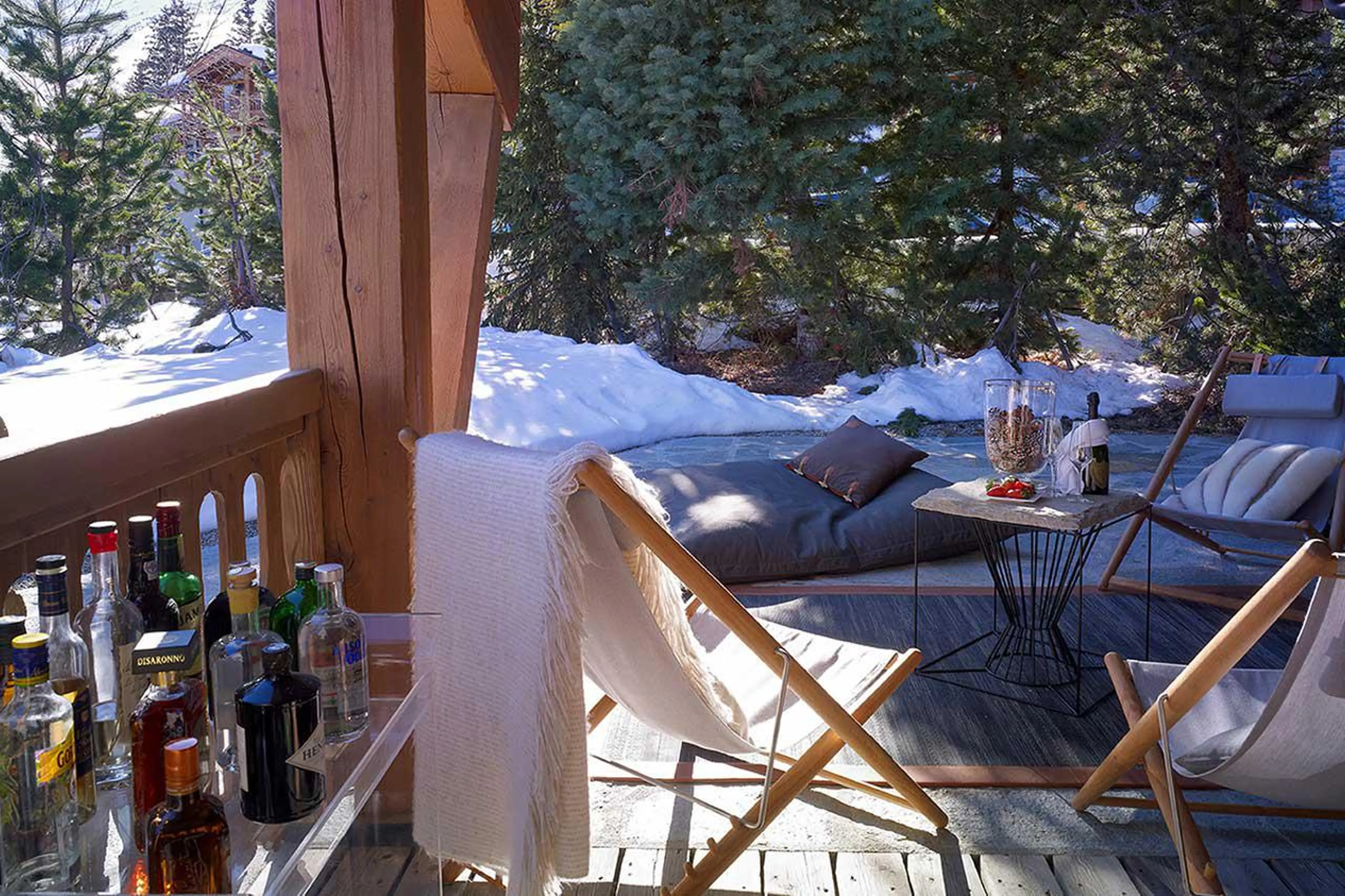 Outdoor bar at Chalet Les Sorbiers in Courchevel 1850