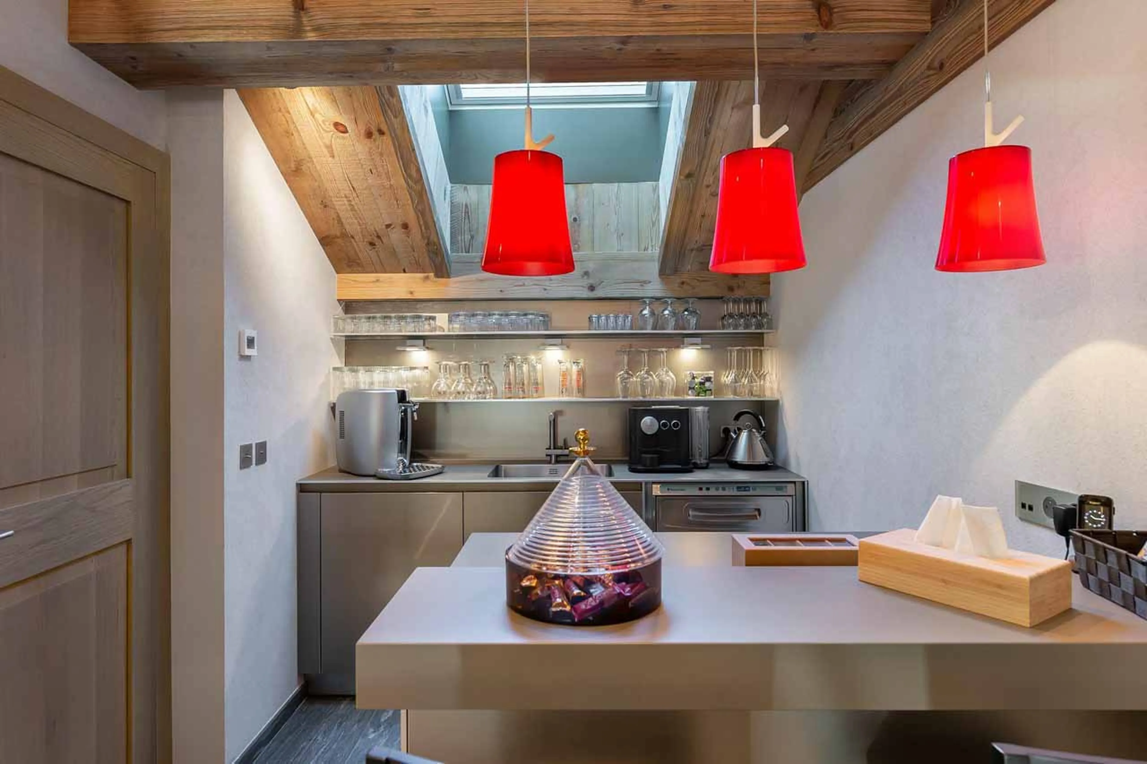 Bar area at Chalet Les Sorbiers in Meribel