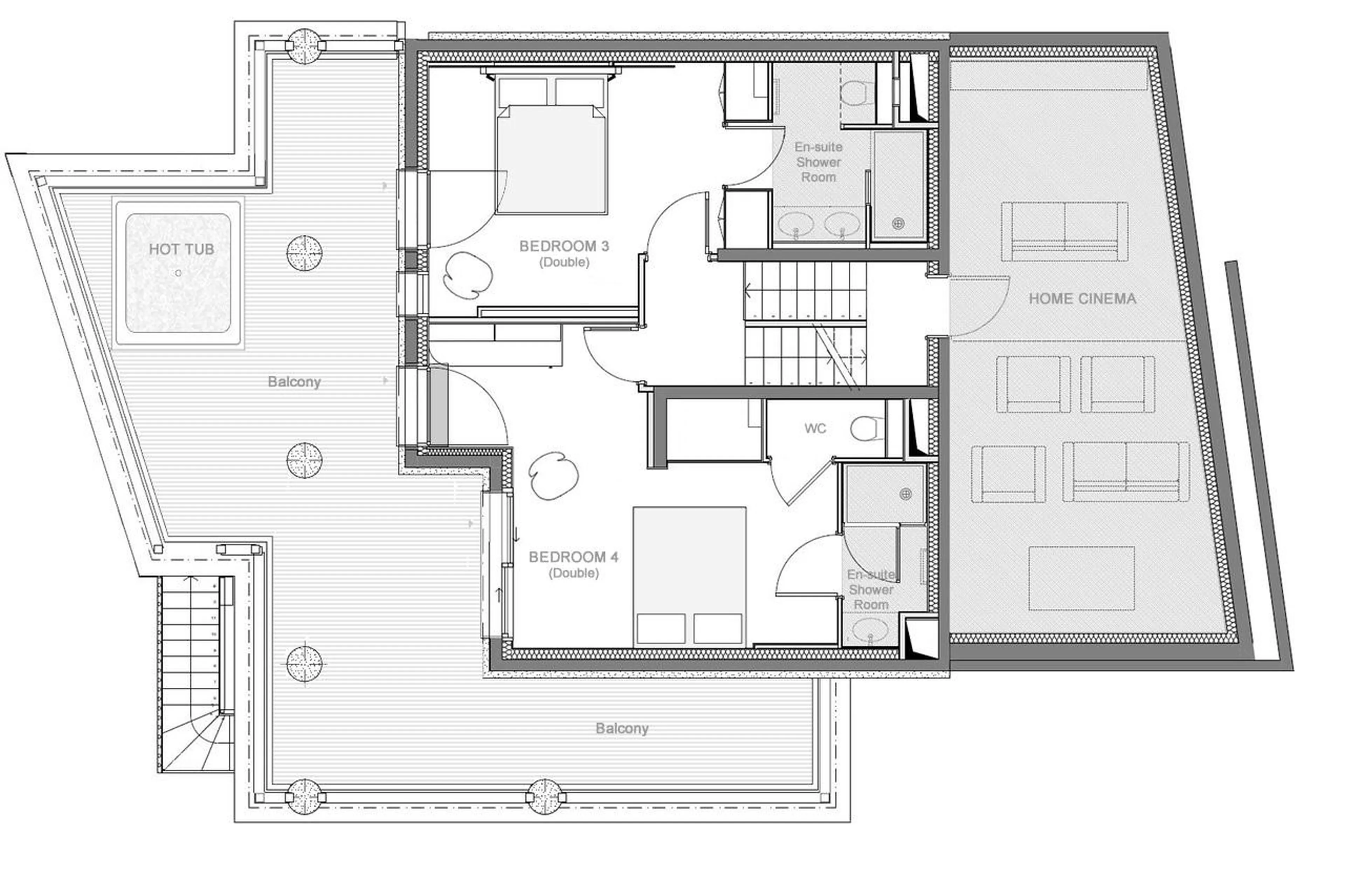 Level -1 floor plan of Chalet Les Sources de la Davie in Tignes