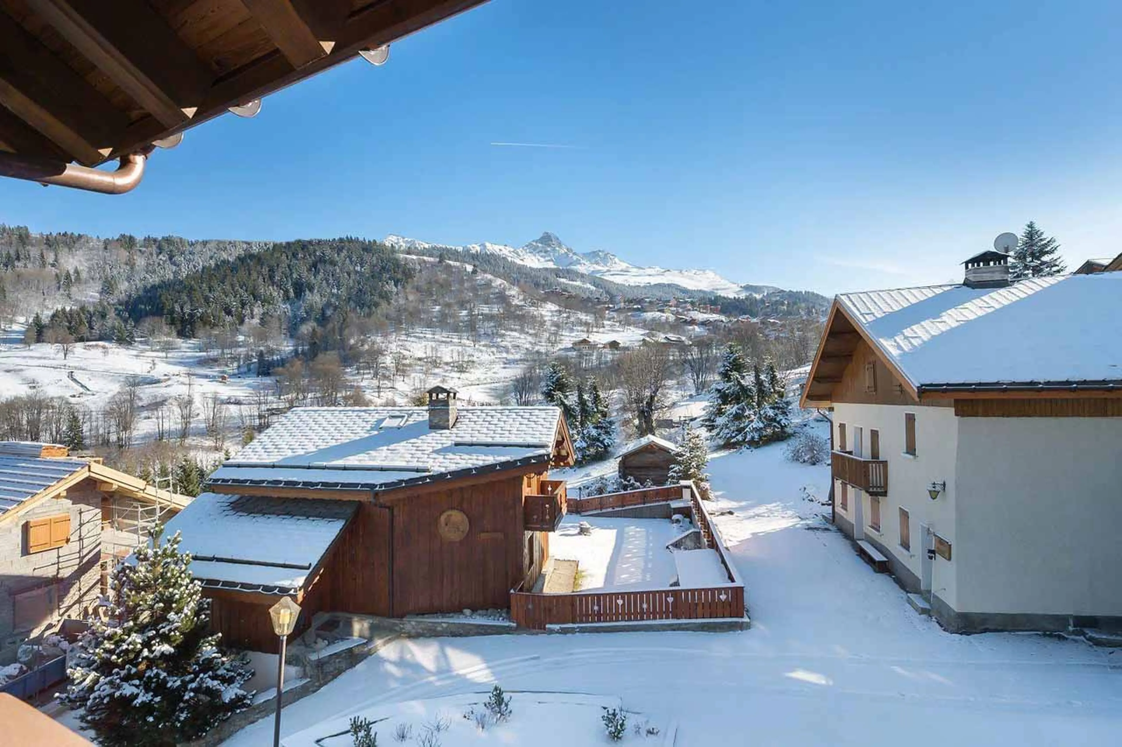 Large terrace at Chalet Les Voutes in Meribel