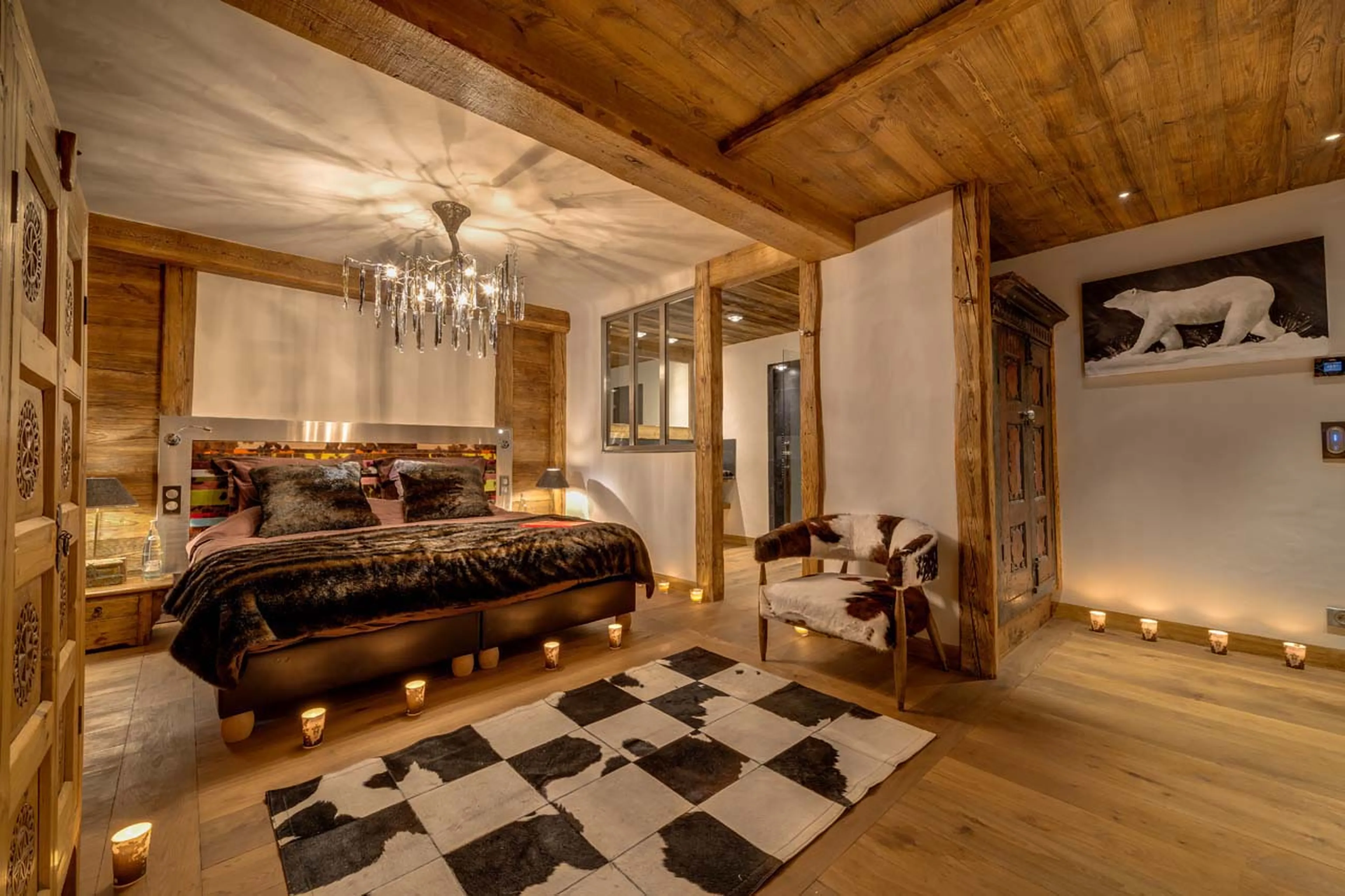 Bedroom one in Chalet Lhotse, Val d'Isere