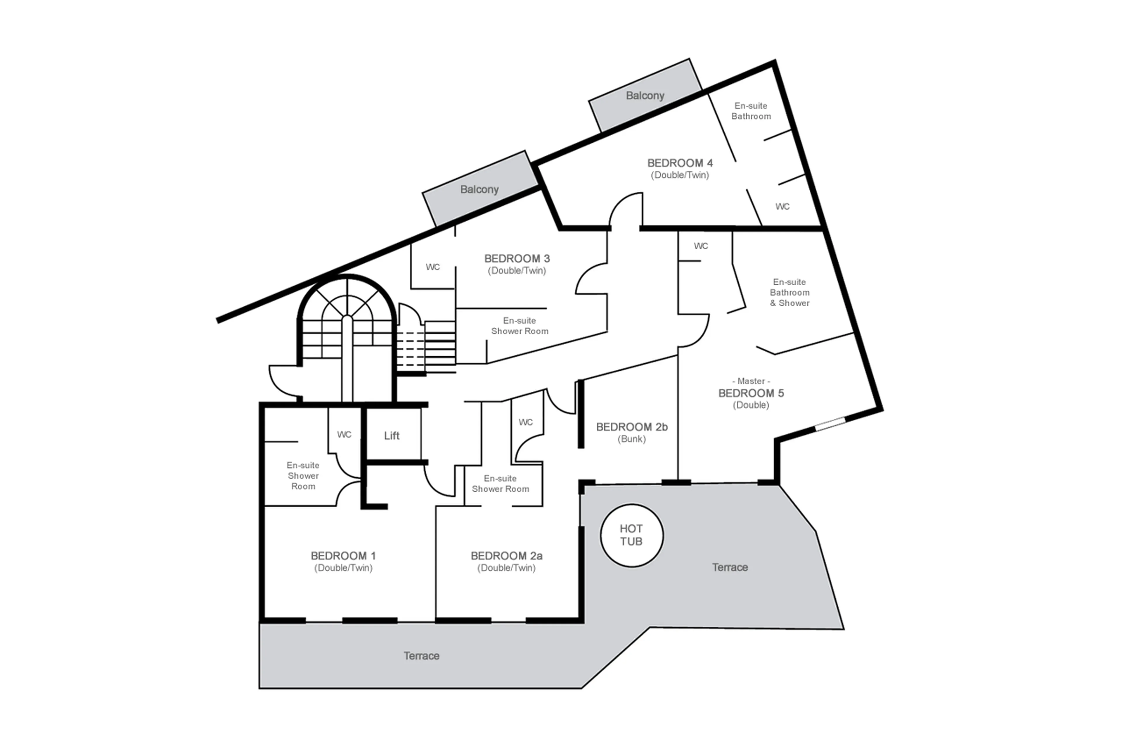Level 1 floor plan of Chalet Lhotse in Val d’ Isere