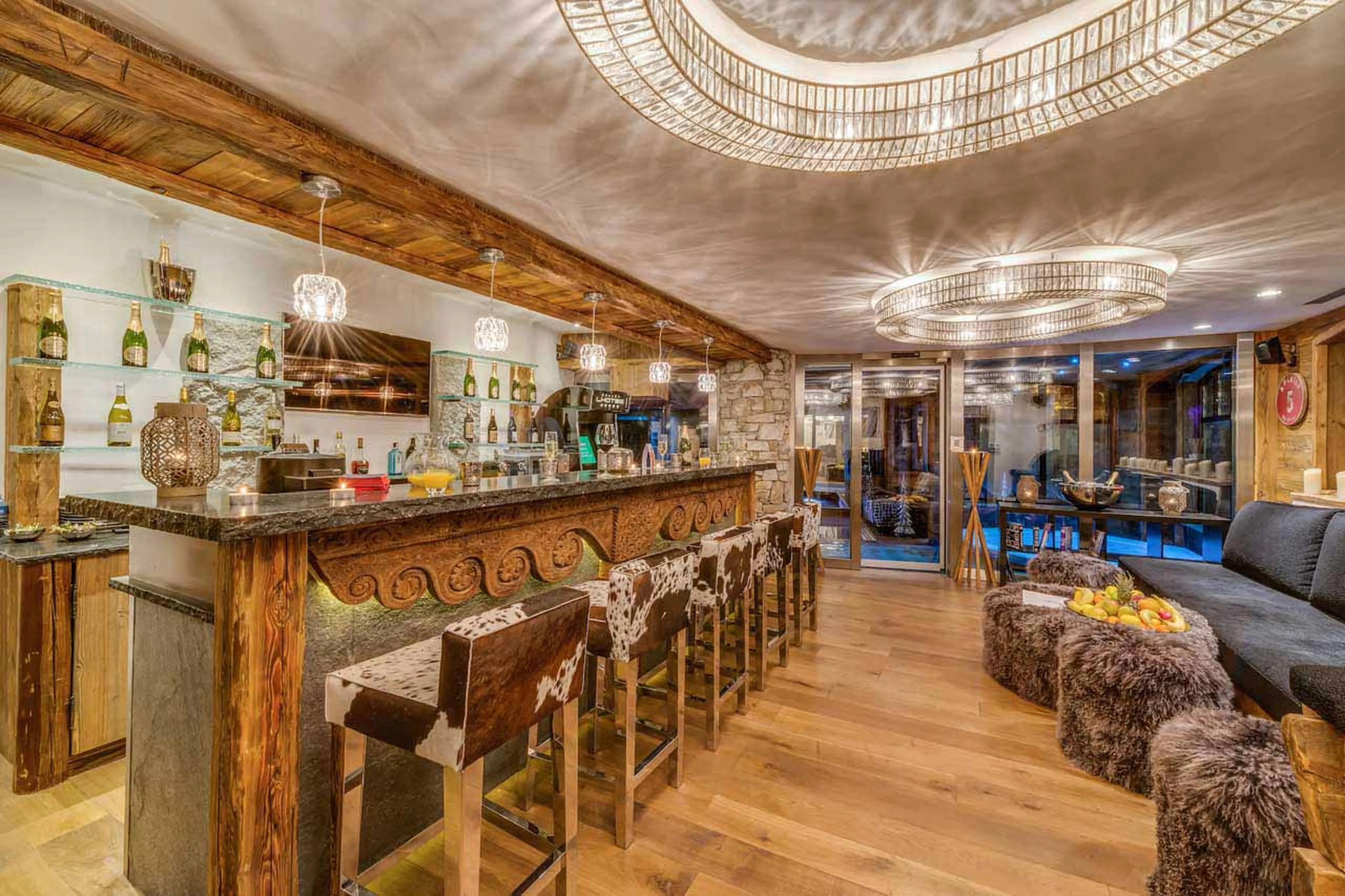 Bar at Chalet Lhotse in Val d'Isere