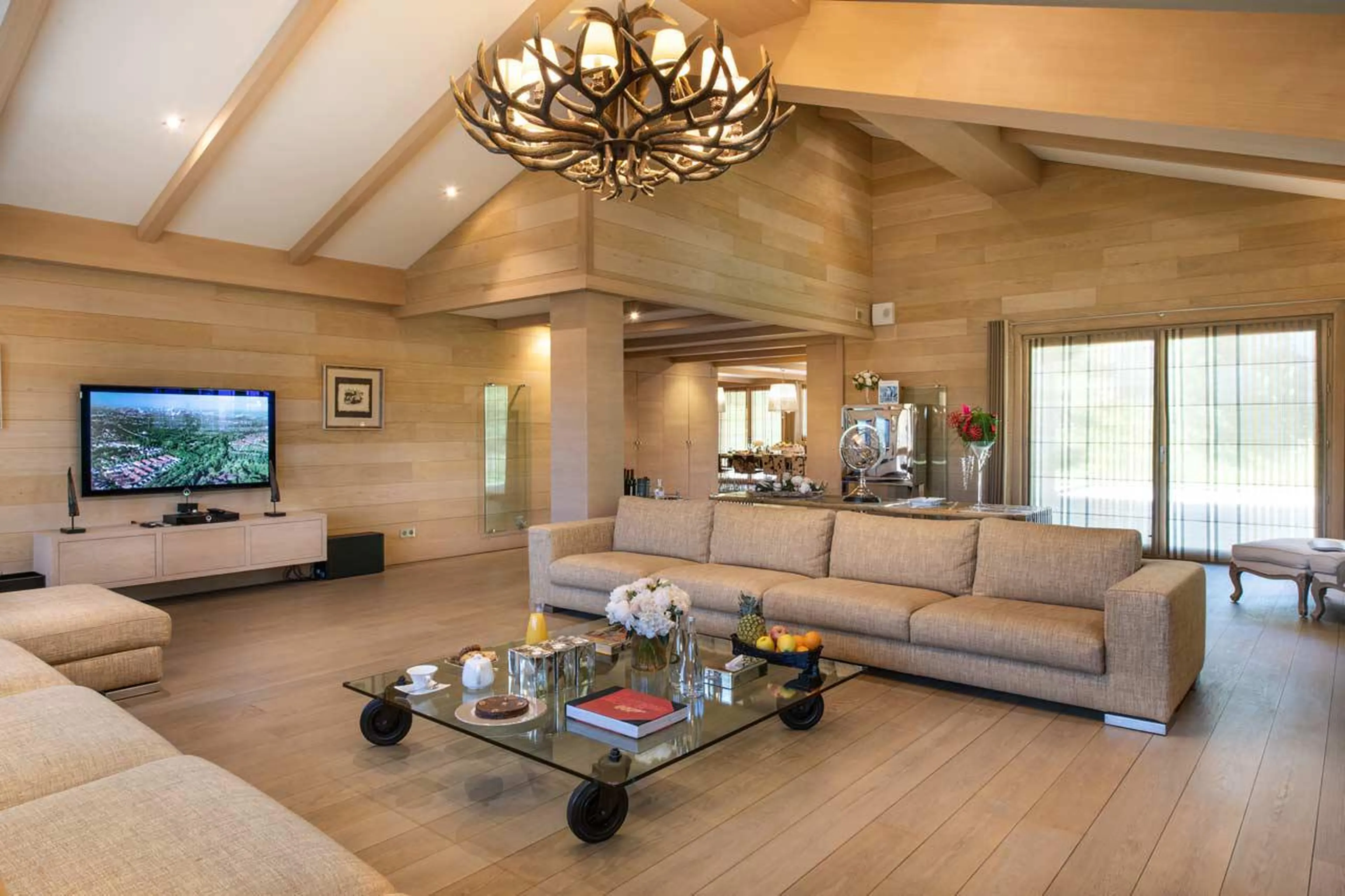 Living area with ethanol fireplace and terrace access in Chalet Licorne des Neiges in Courchevel 165