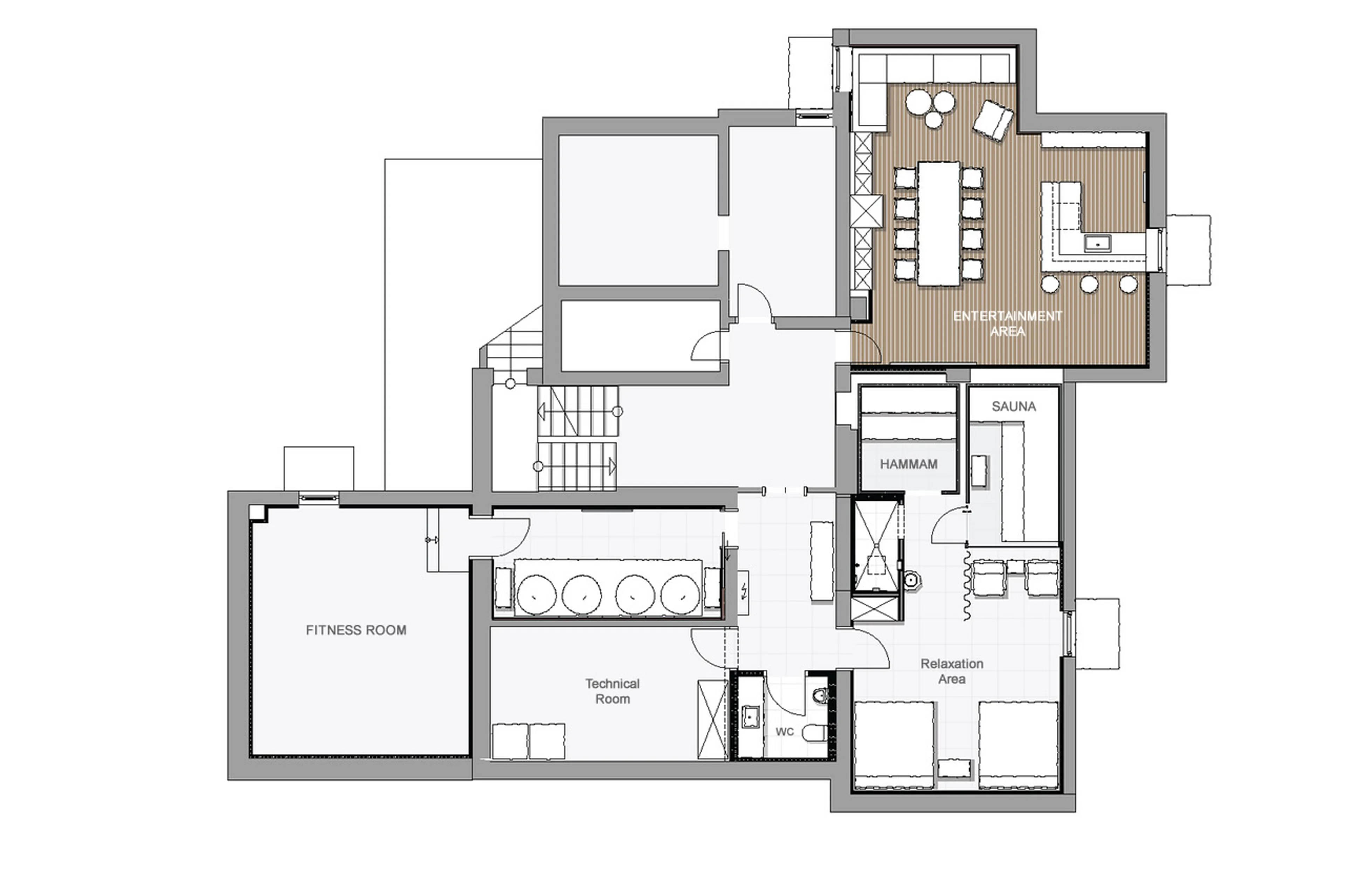 Level -1 floor plan of Chalet Lilly in Lech