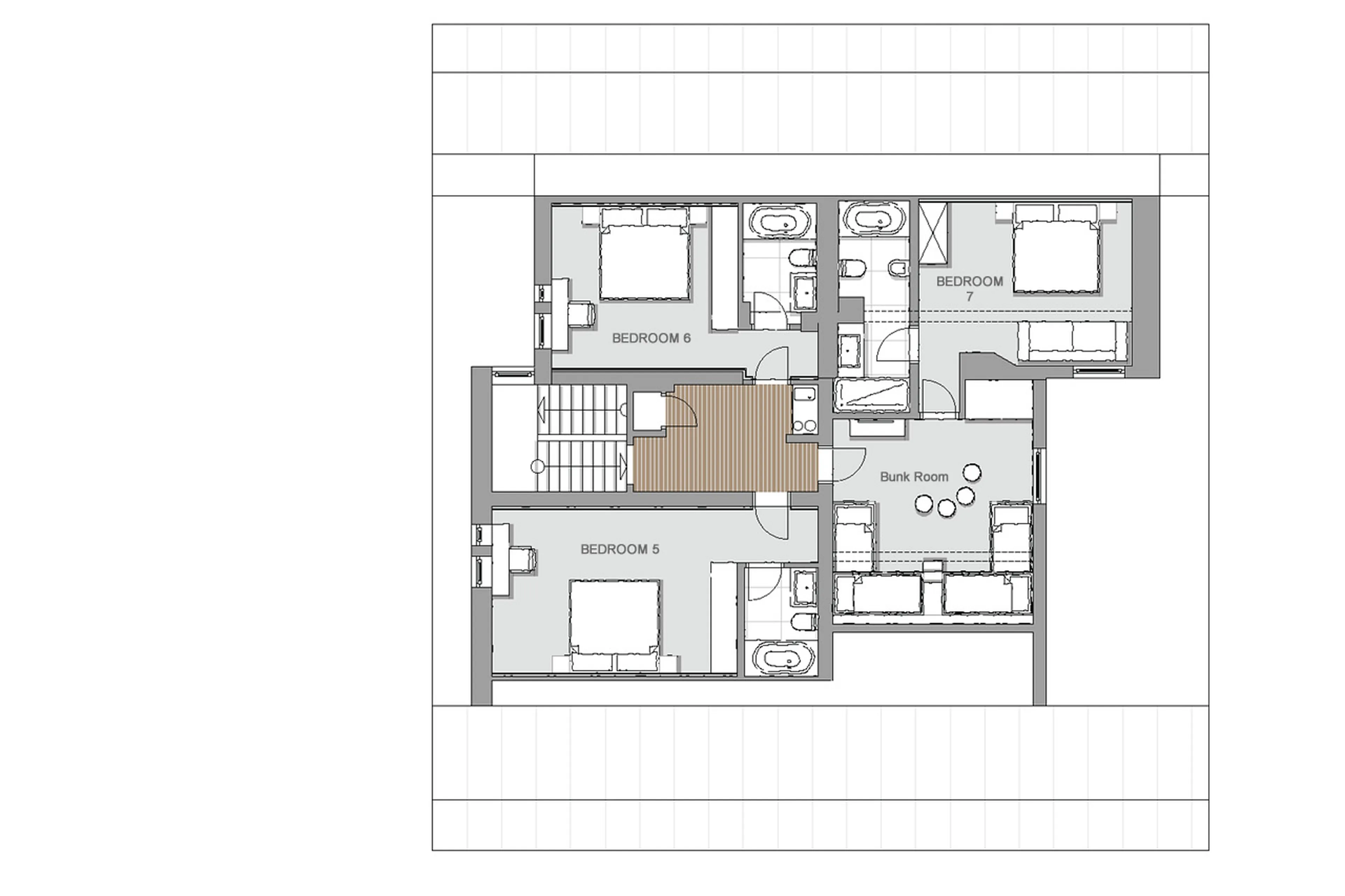 Level 2 floor plan of Chalet Lilly in Lech