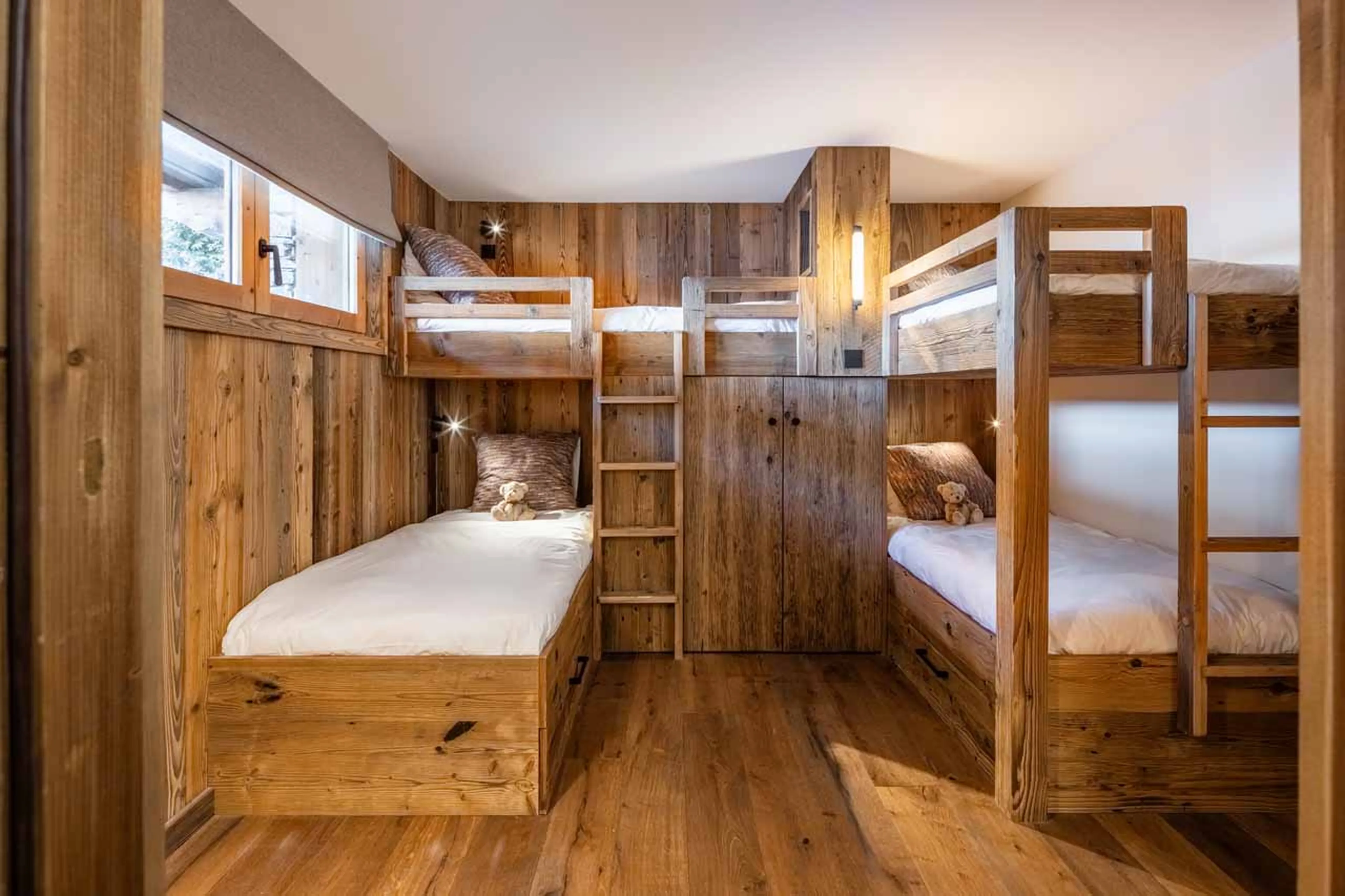 Bedroom five at Chalet L'Orchidée in Meribel